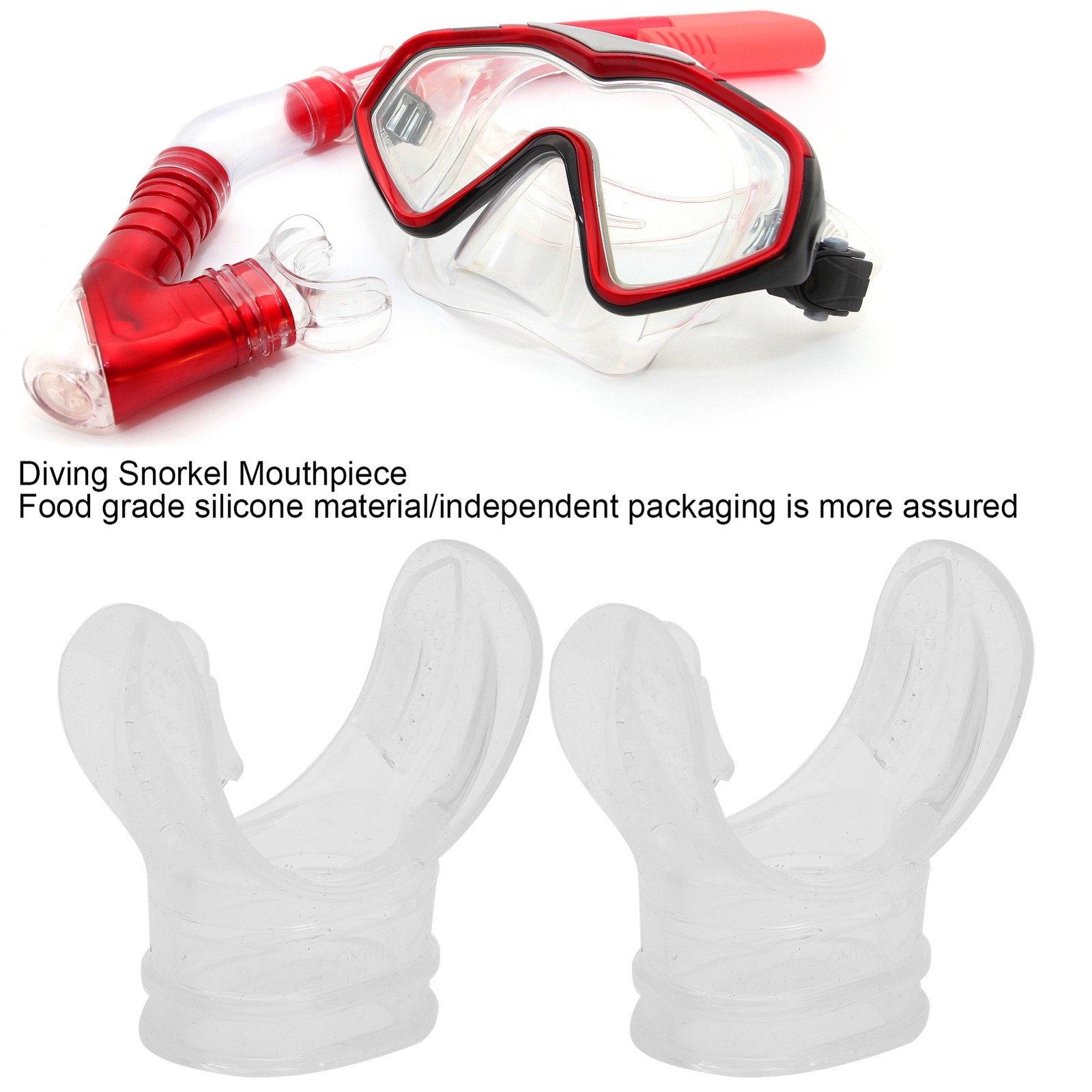 4pcs Transparent Silicone Diving Bite Mouthpiece For Deep Sea Diving Premium