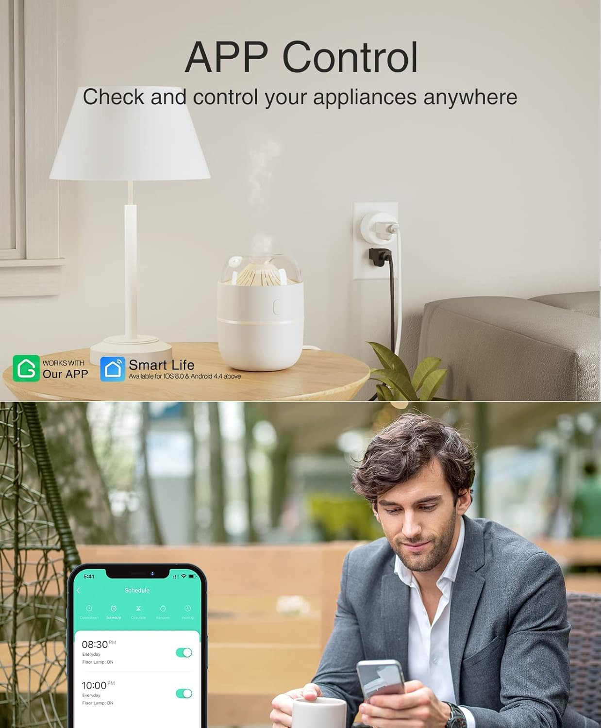 Mini enchufe inteligente compatible con Alexa y Google Home