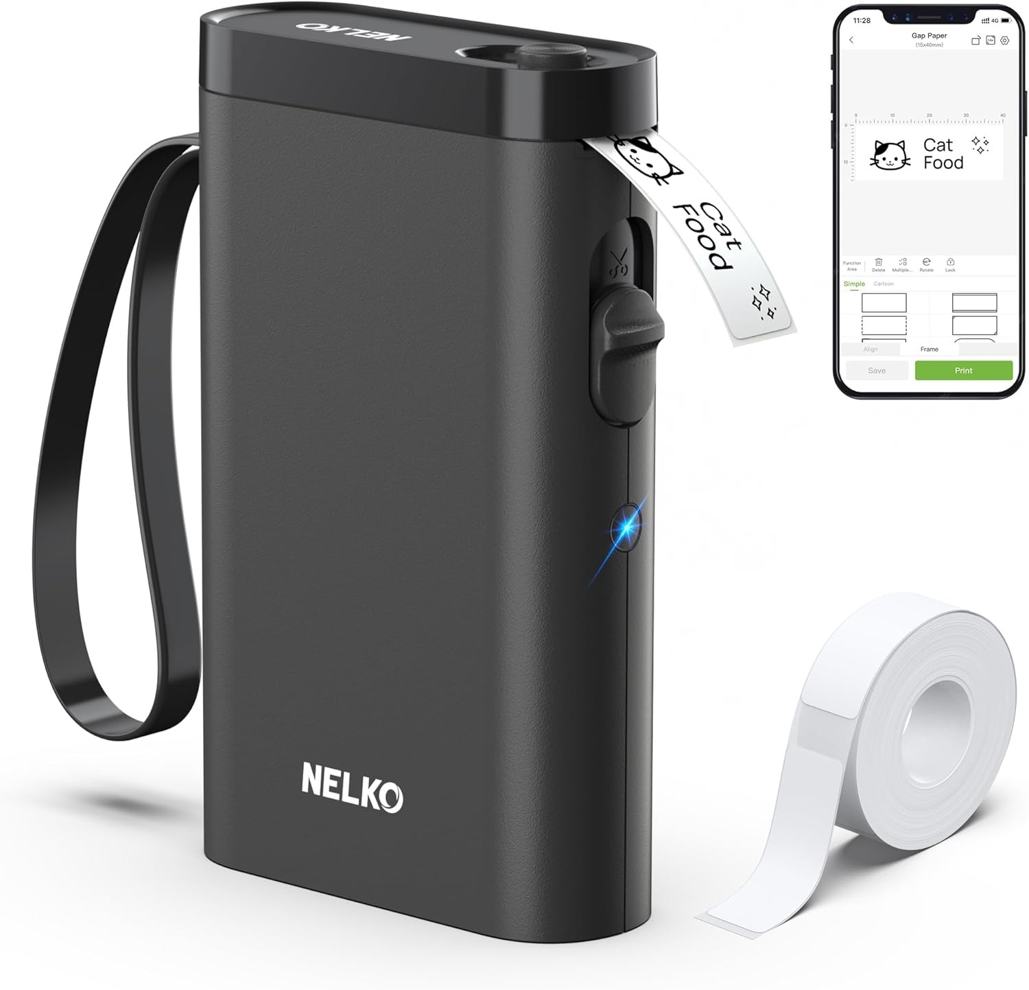 Nelko P21 Bluetooth Label Maker Mini Printer White