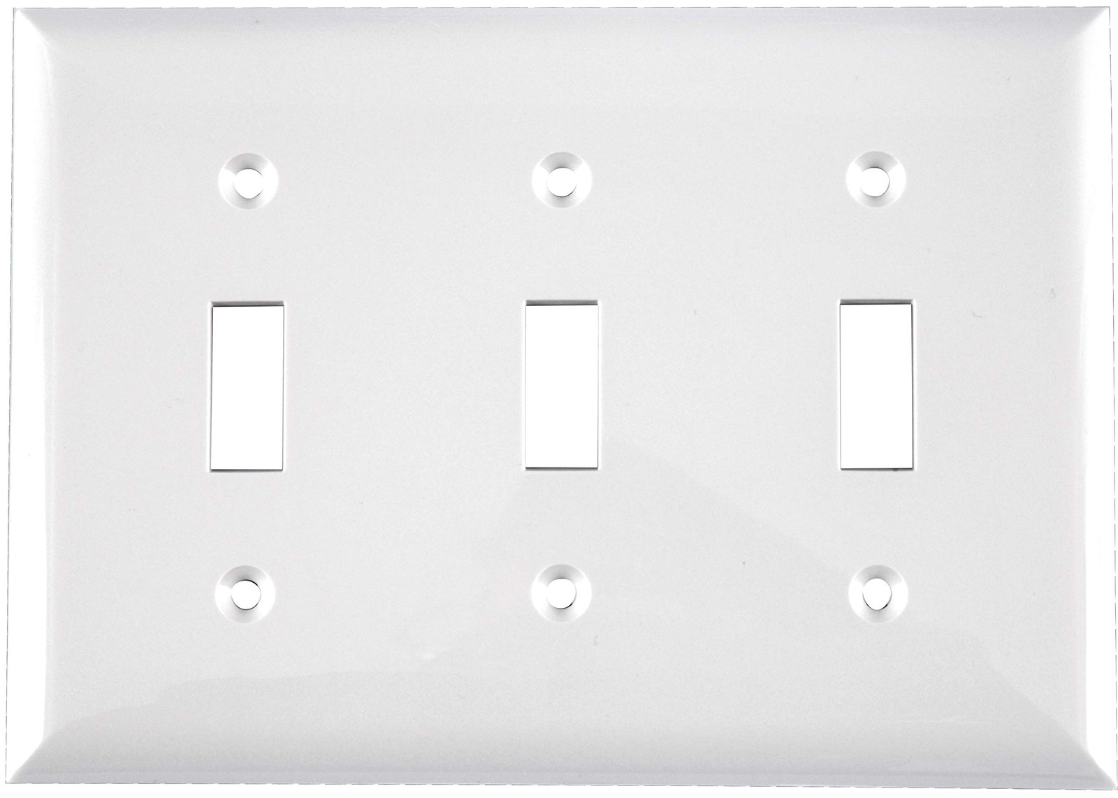 Power Gear Triple Wall Plate Cover, 3 Gang, Light switch cover, 1 Pack, White