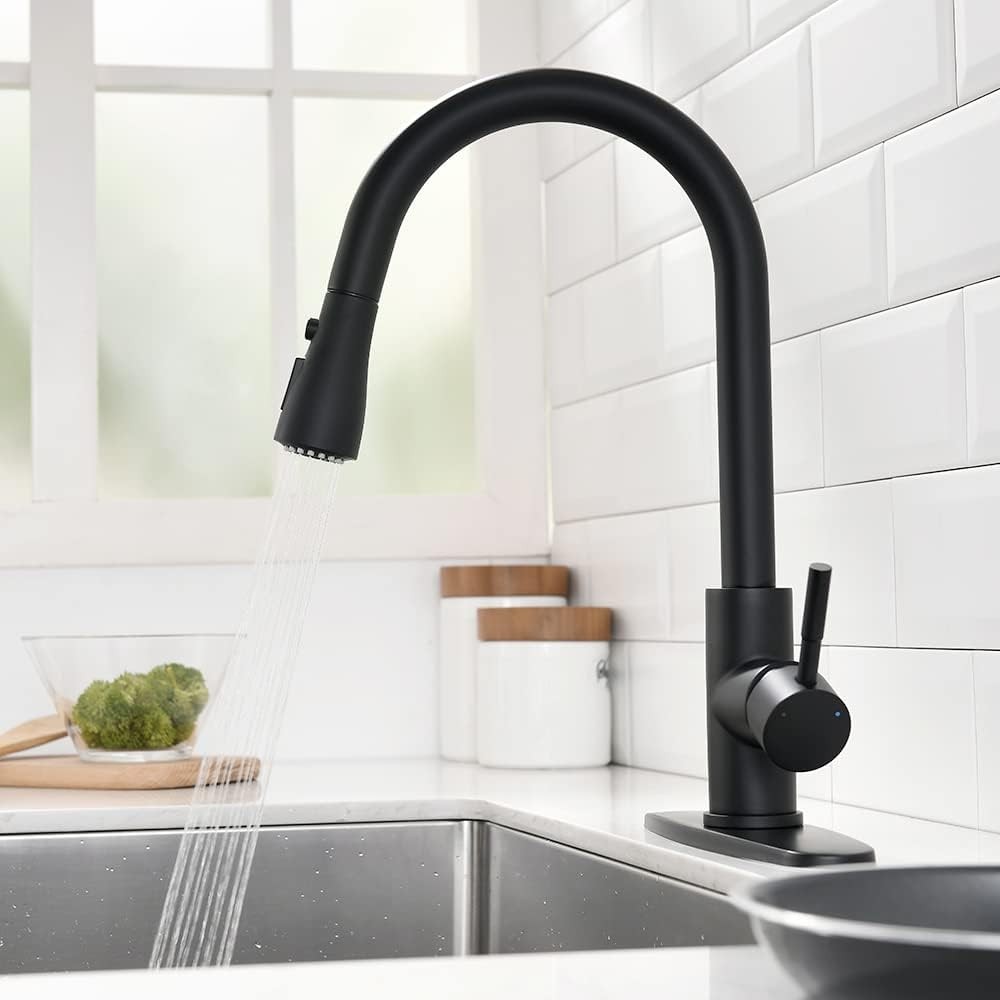 Black Kitchen Faucets with Pull Down Sprayer Kitchen Sink Faucet with Pull