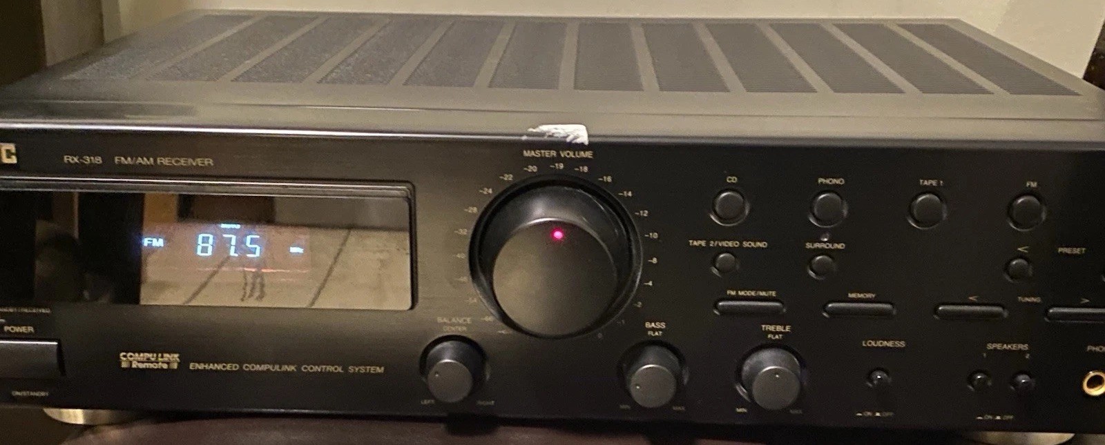 JVC RX-318BK Stereo receiver No Remote Untested Turns On