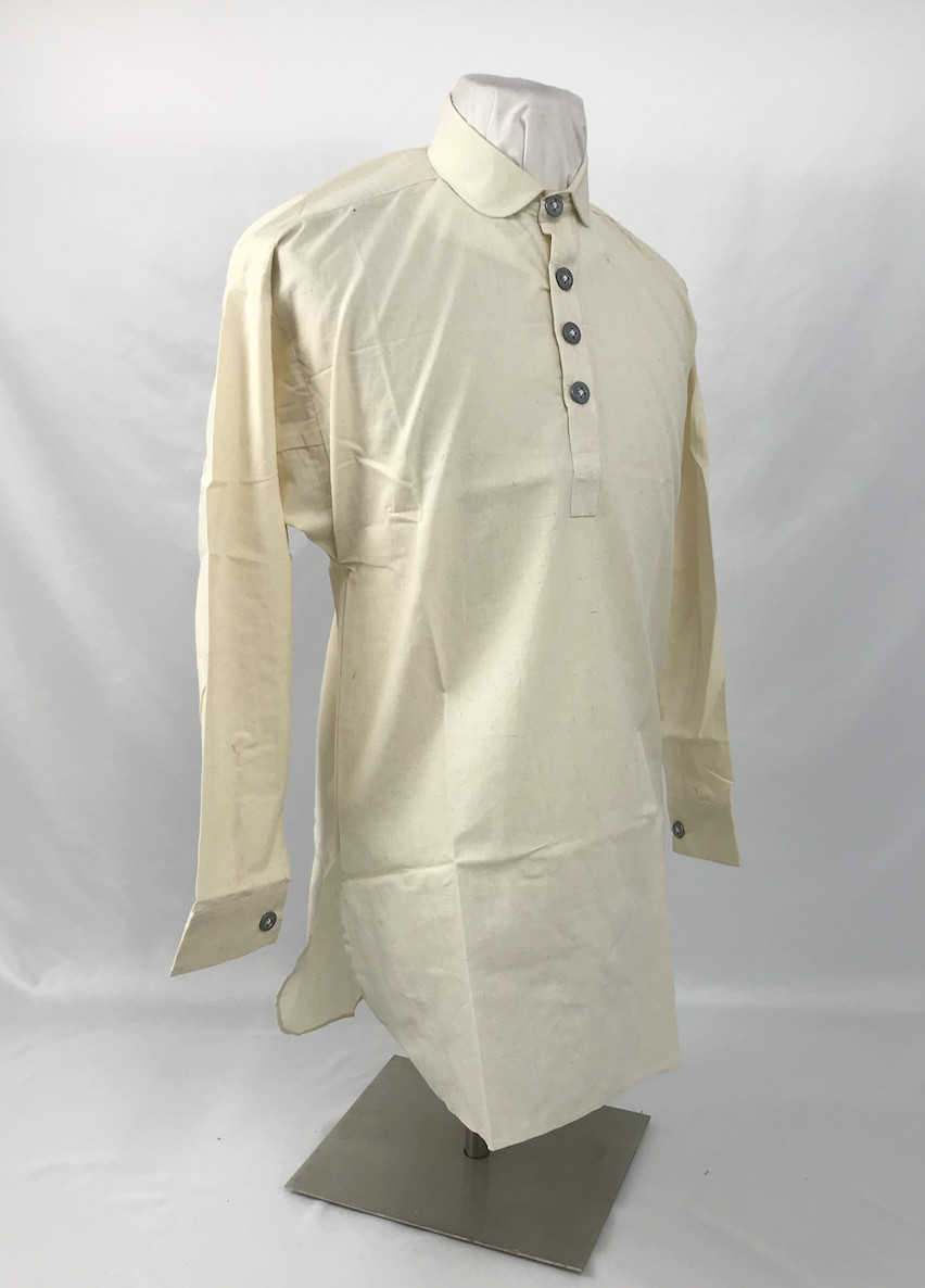 Natural Osnaburg Cotton Shirt - Reenactment Size Small