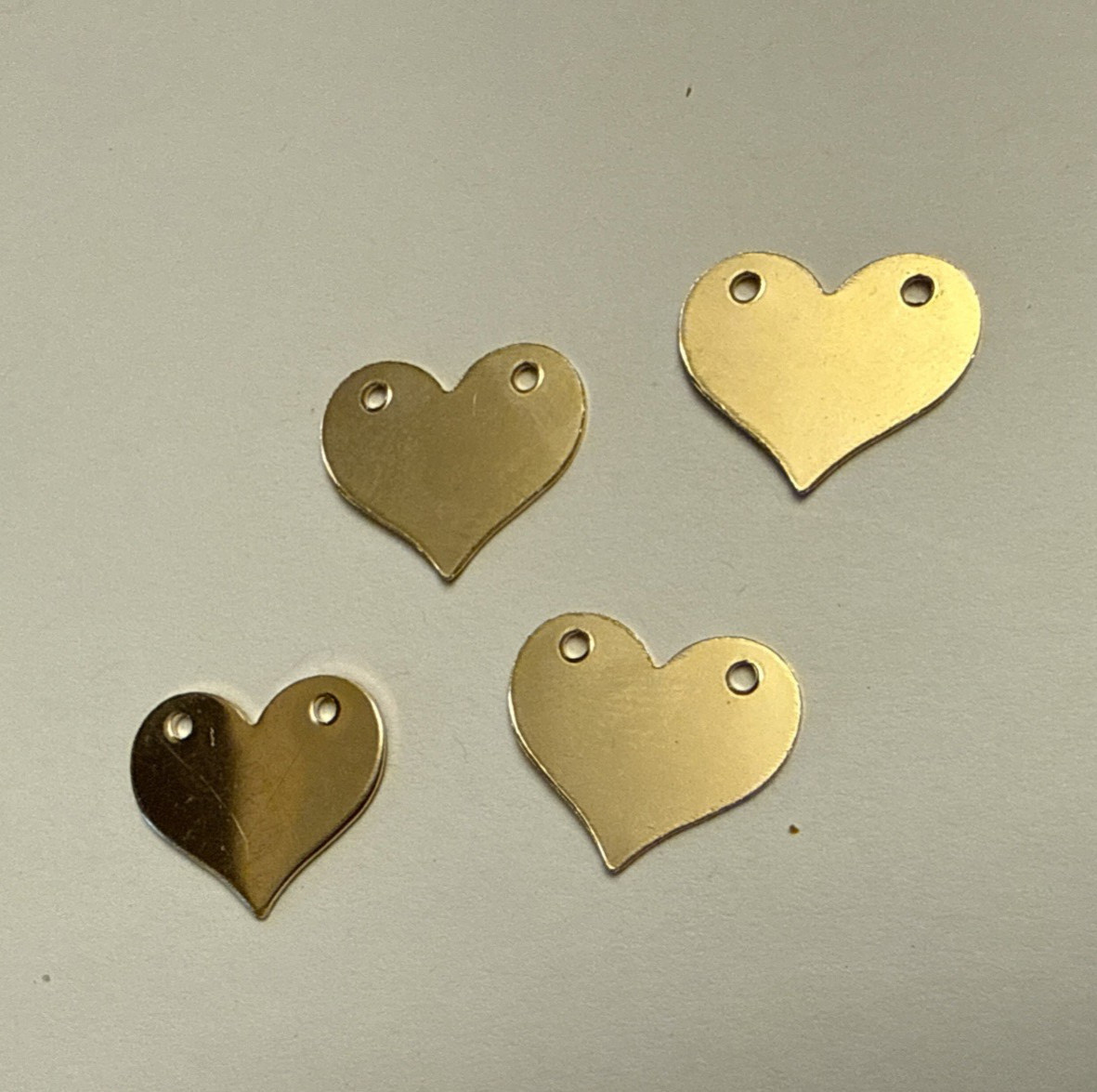 10.9x13mm Heart engraving stamp blank hearts connectors 14kt gold filled 4pcs