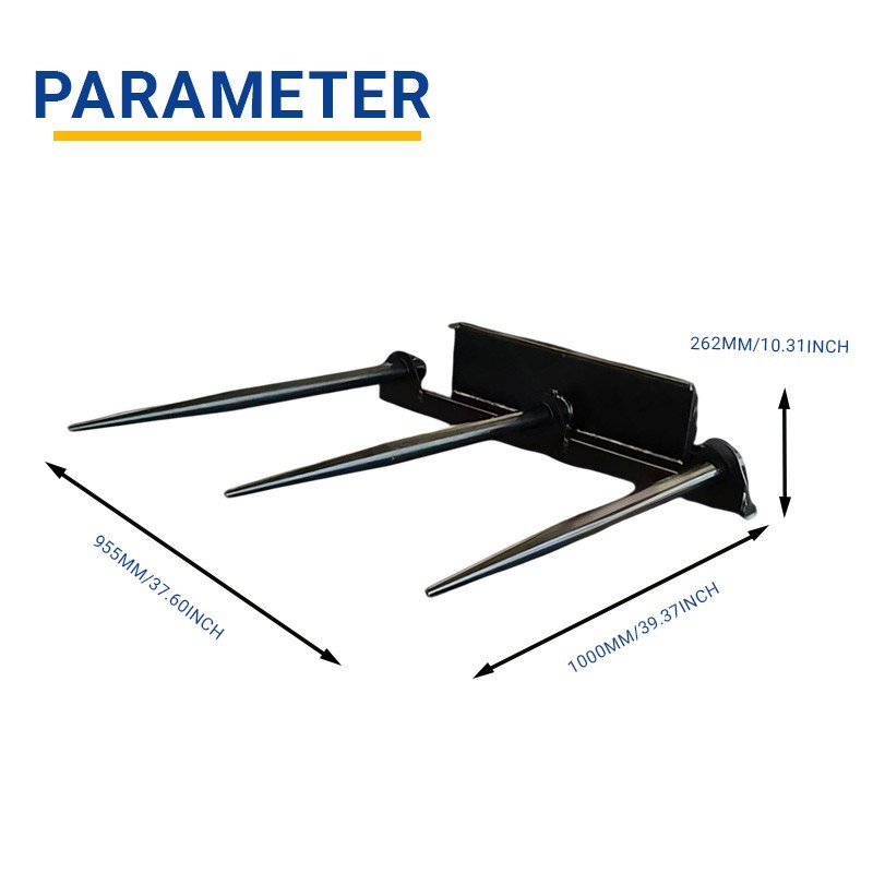 Skid Steer Pitchfork Attachment 955mm, 1000mm Width Hay Spear Bale Spears
