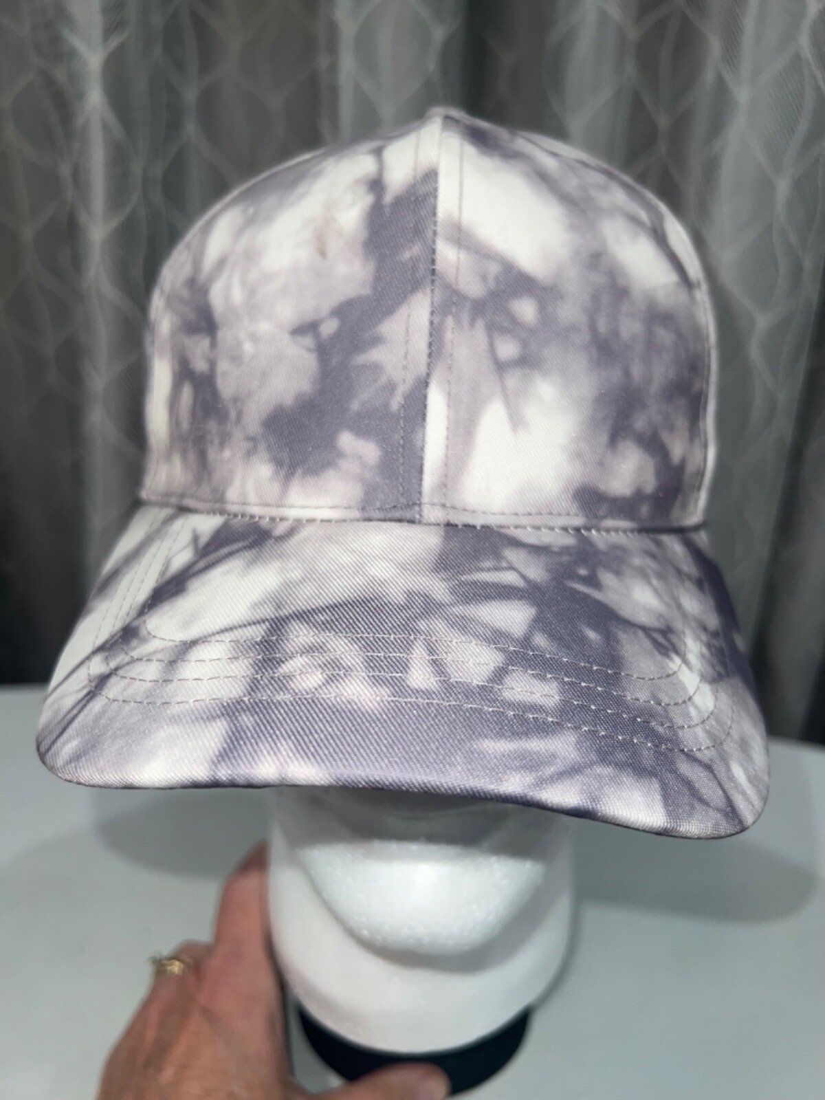 Sonoma Tye Dye Gray  on White Hat Cap Strap Buckle EUC