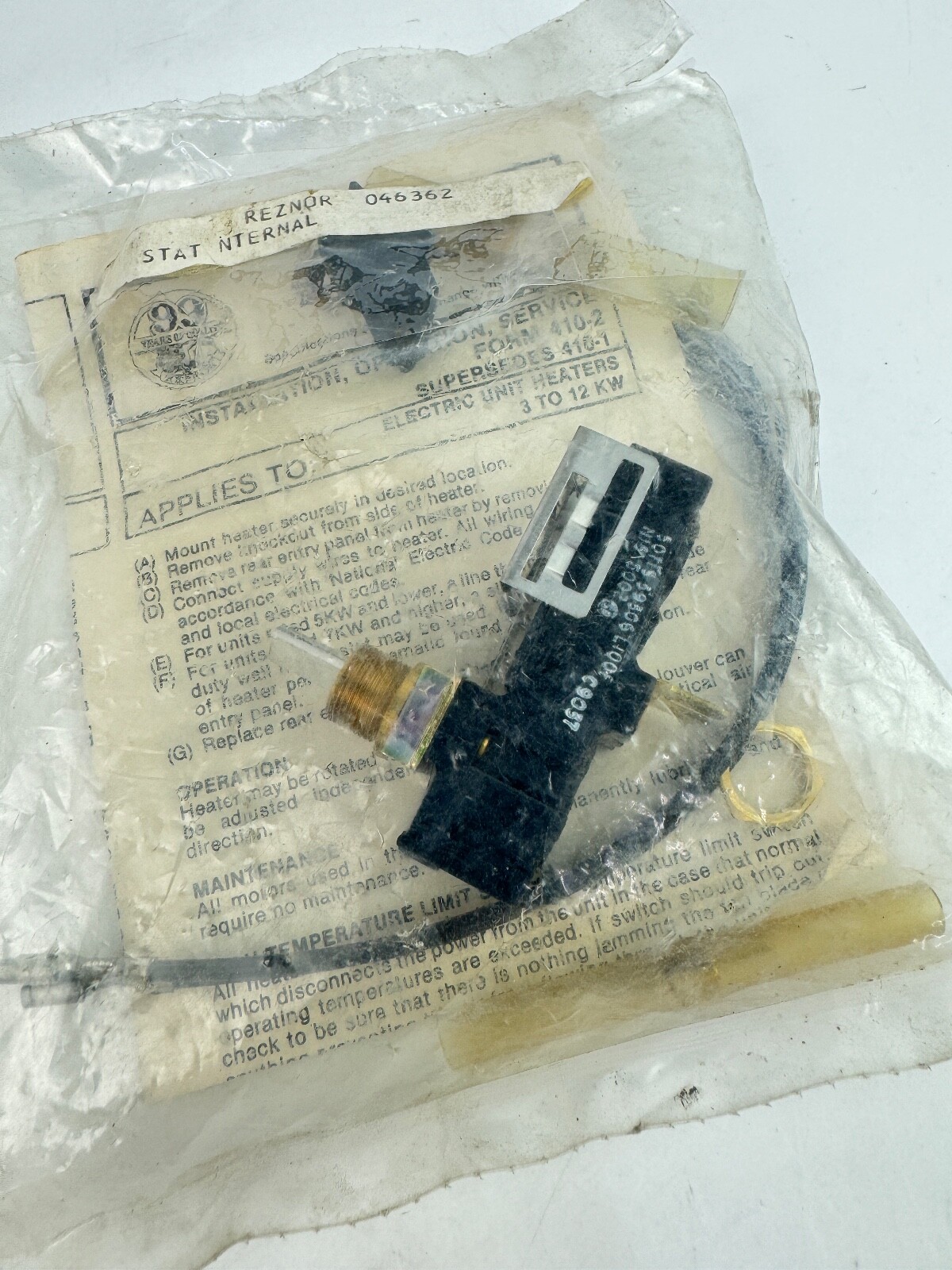 Thomas & Betts Reznor 046362 CL12 1-STG Internal Stat AEUH & EUH Switch