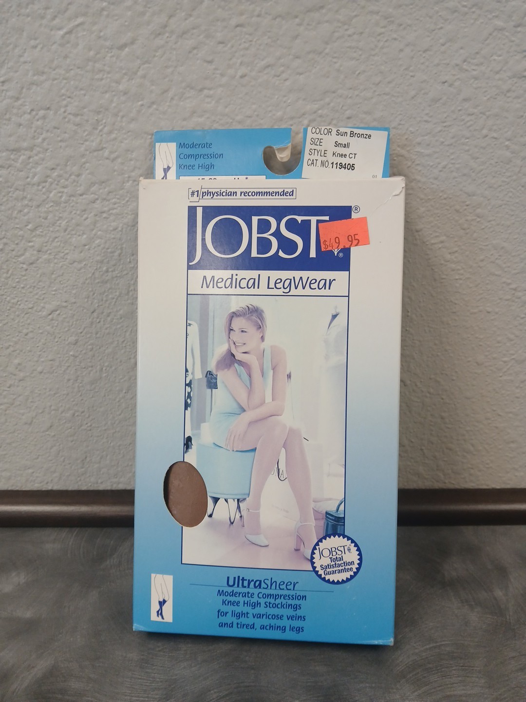 jobst ultra sheer knee high compression stockings size small sun bronze color