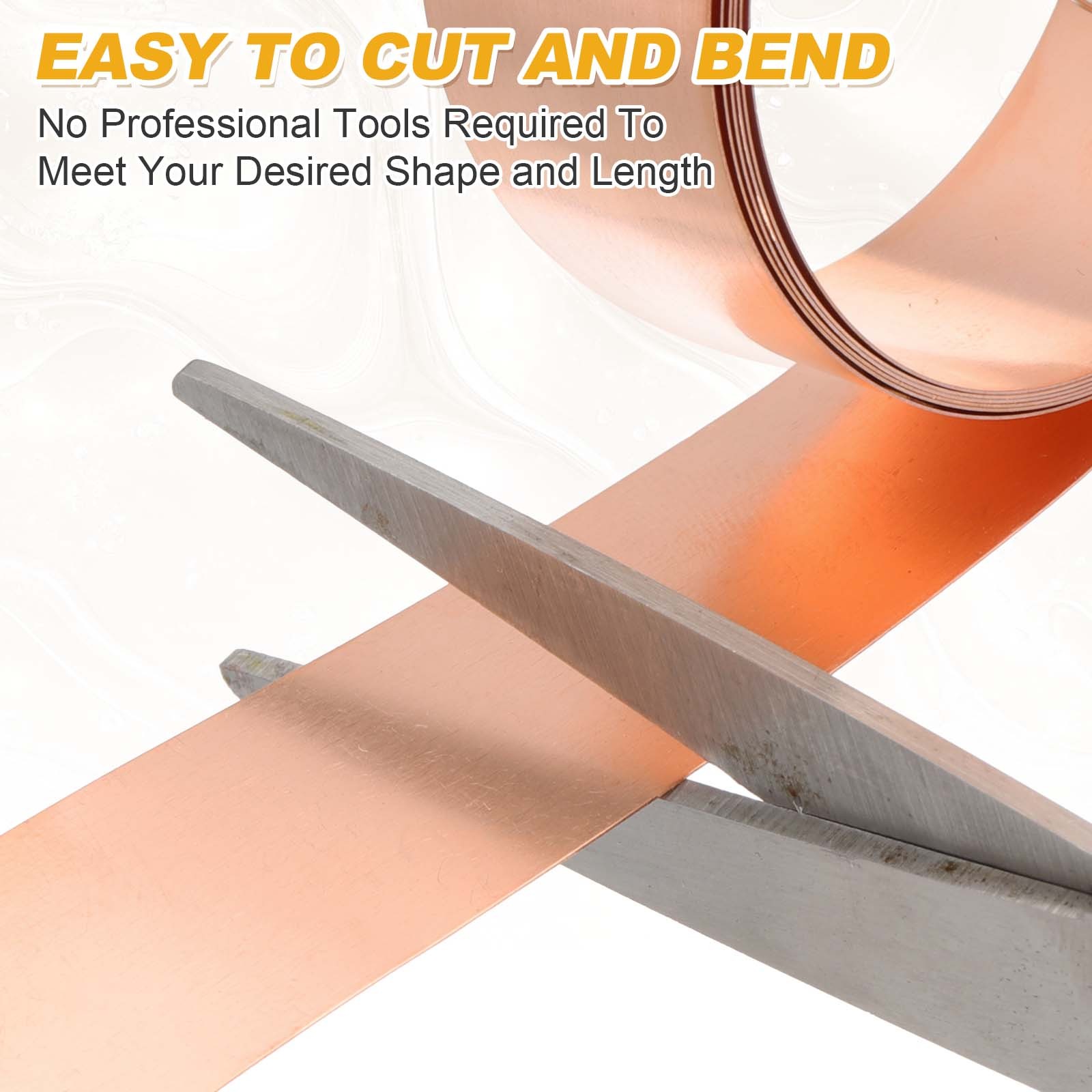 3.28ft Copper Sheet Roll, 1000x30x0.2mm Pure Copper Strip with Gloves