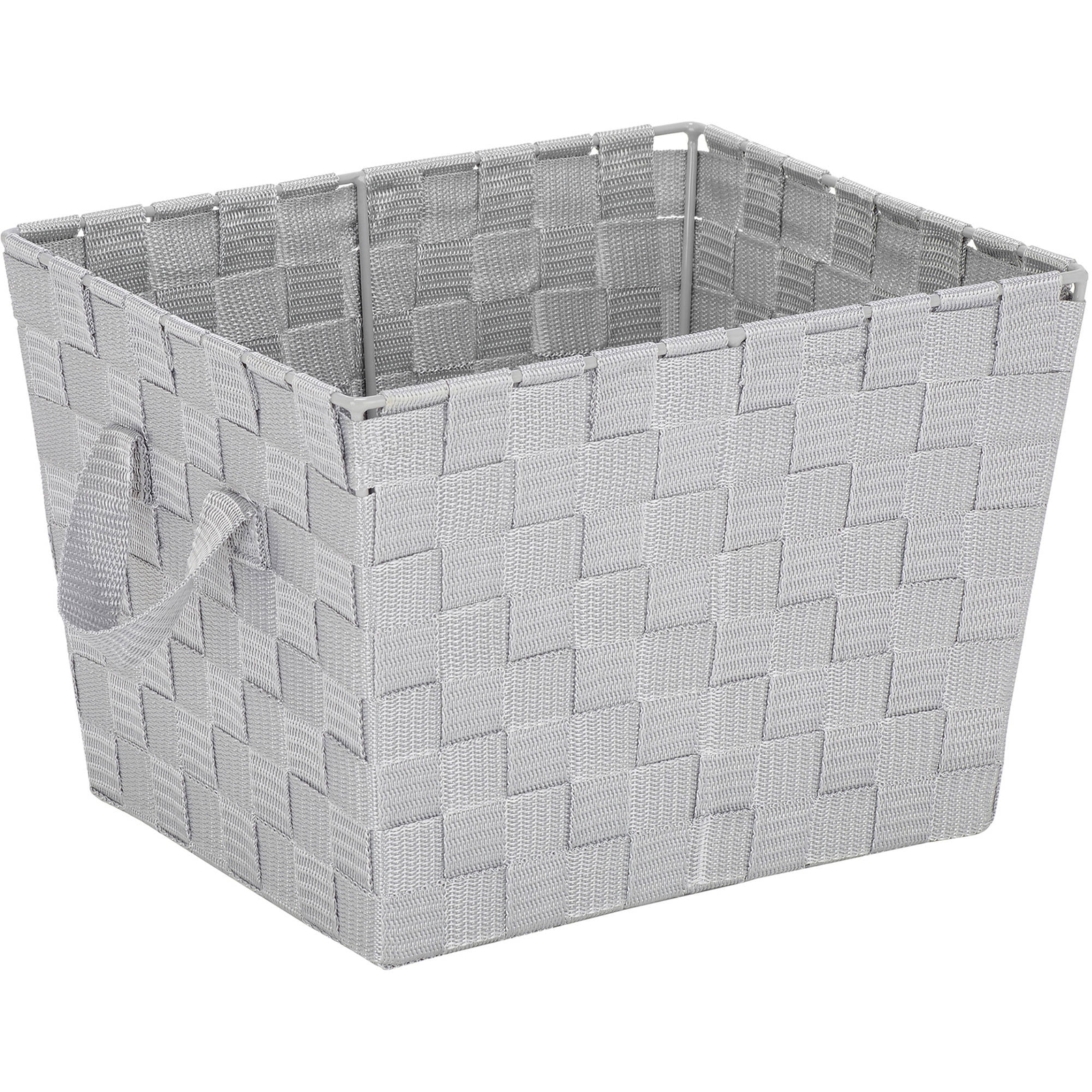 Storage Bin with Strap Handles in Gray