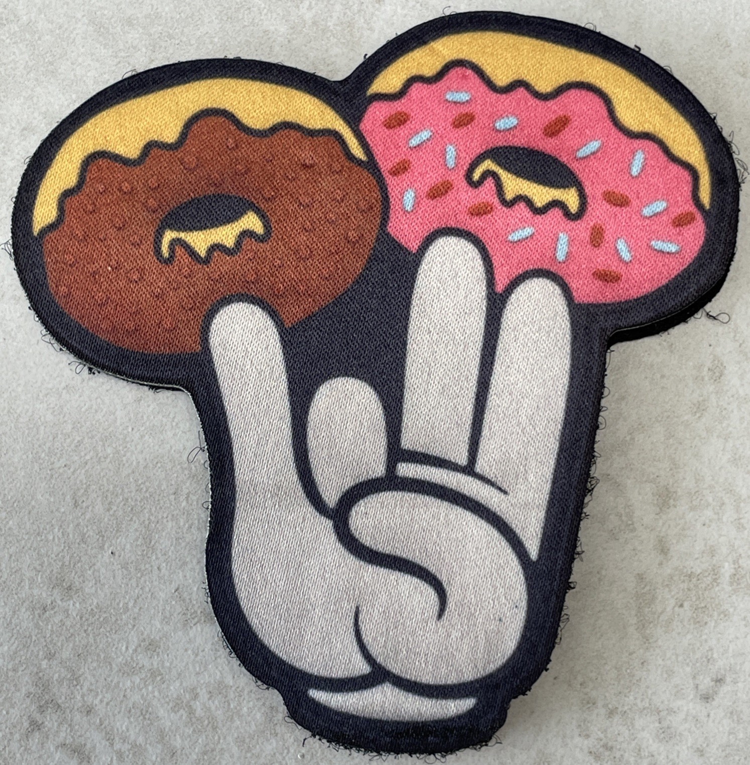 *NEW* TWO IN THE PINK, ONE IN THE STINK DONUT 🍩 PATCH HOOK & LOOP BACKING