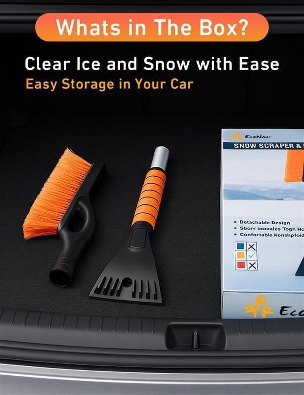Aluminum Ice Scraper for Car Windshield | Snow Brush Combo