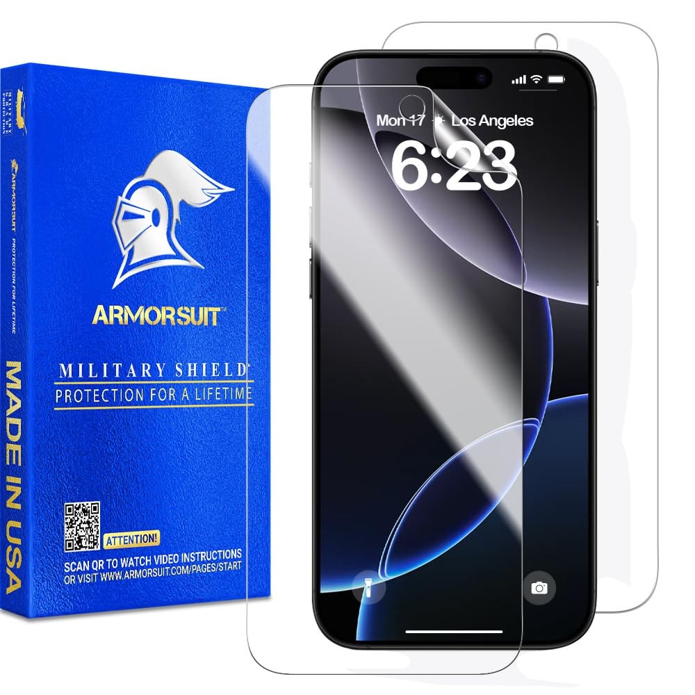 MilitaryShield HD Clear Film Screen Protector for 16 Pro Max 2 Pack