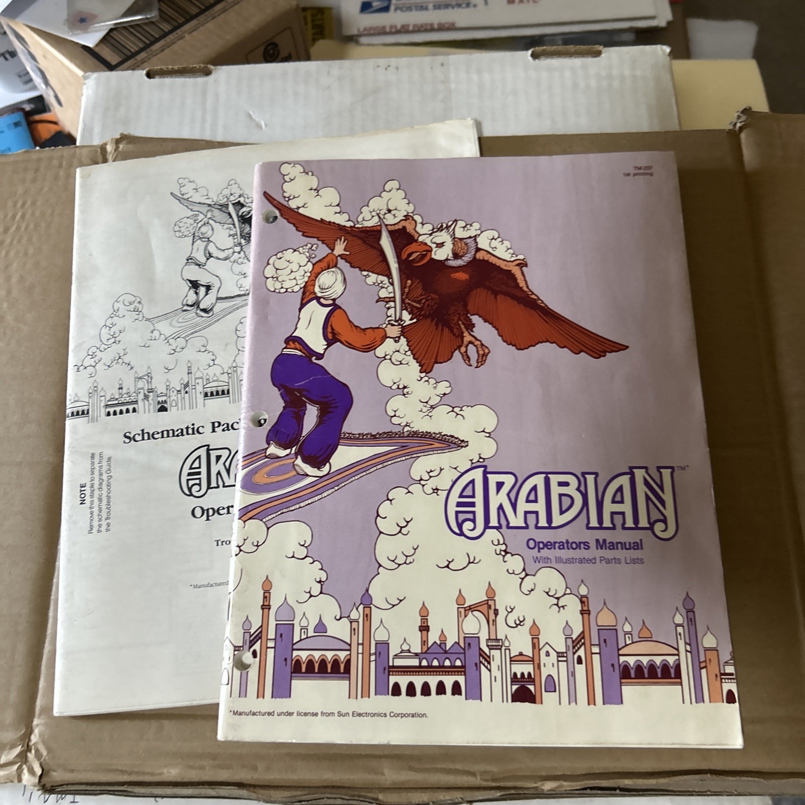 Original Arabian Set Atari Video ARCADE GAME  owners manual