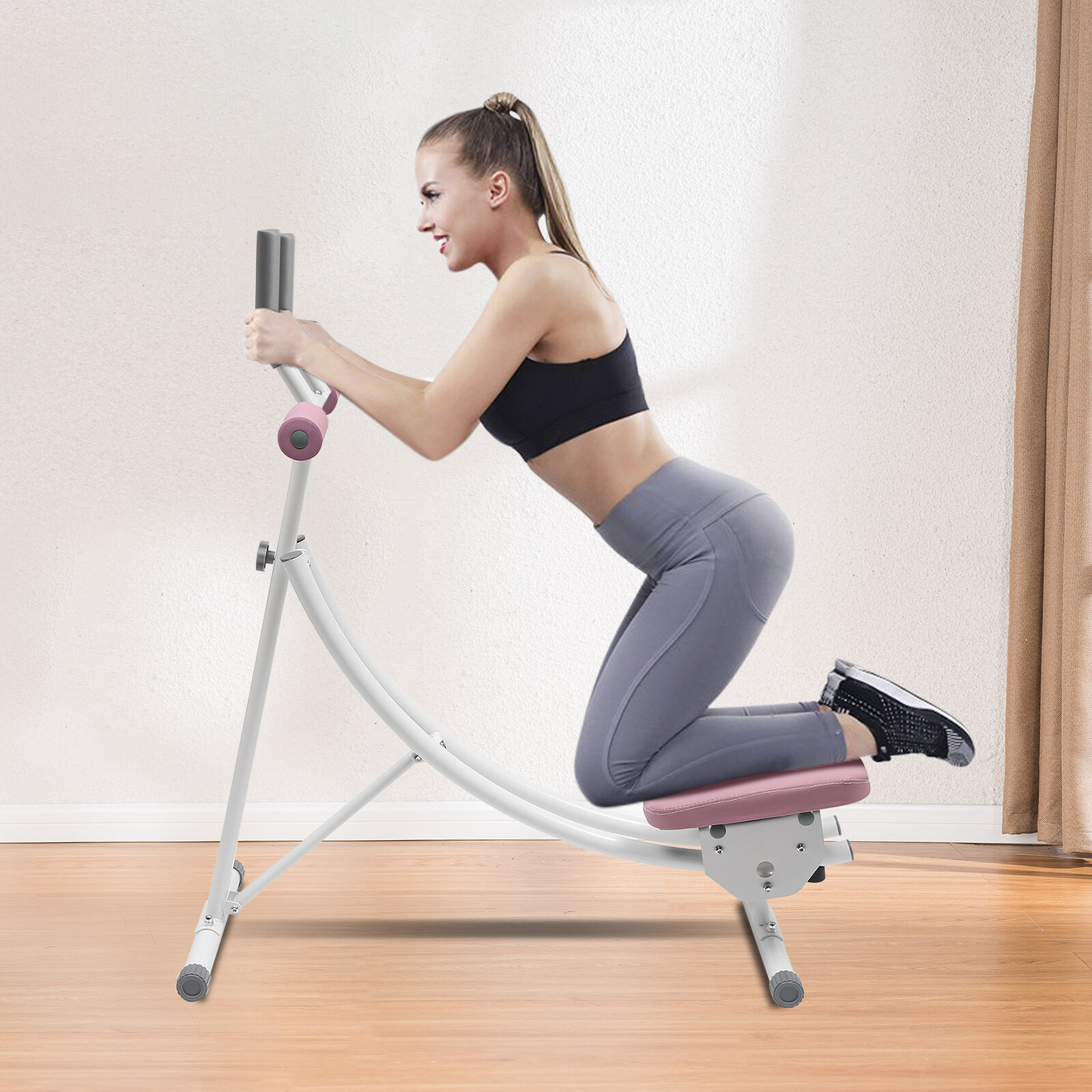 Foldable AB Machine AB Cruncher Abdominal Workout Sit Up Bench Core Toner Shaper