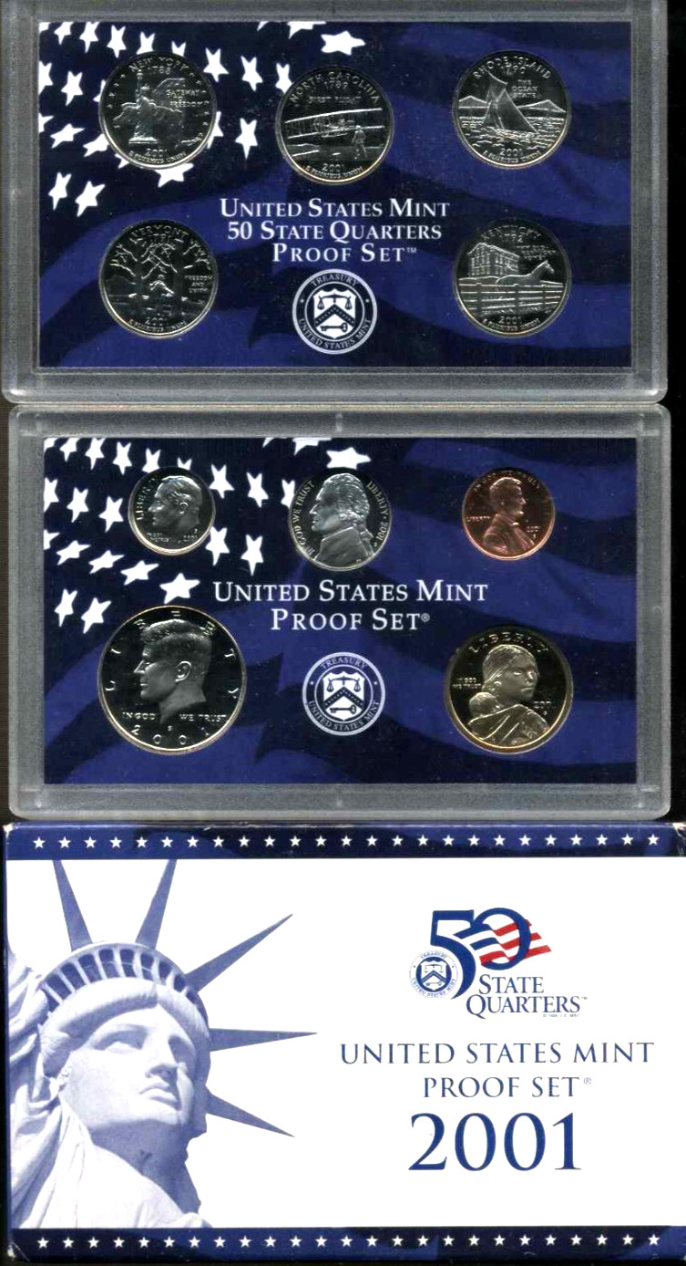 2001 S PF Proof Set U.S. Mint Original Government Packaging OGP COIN SET#504
