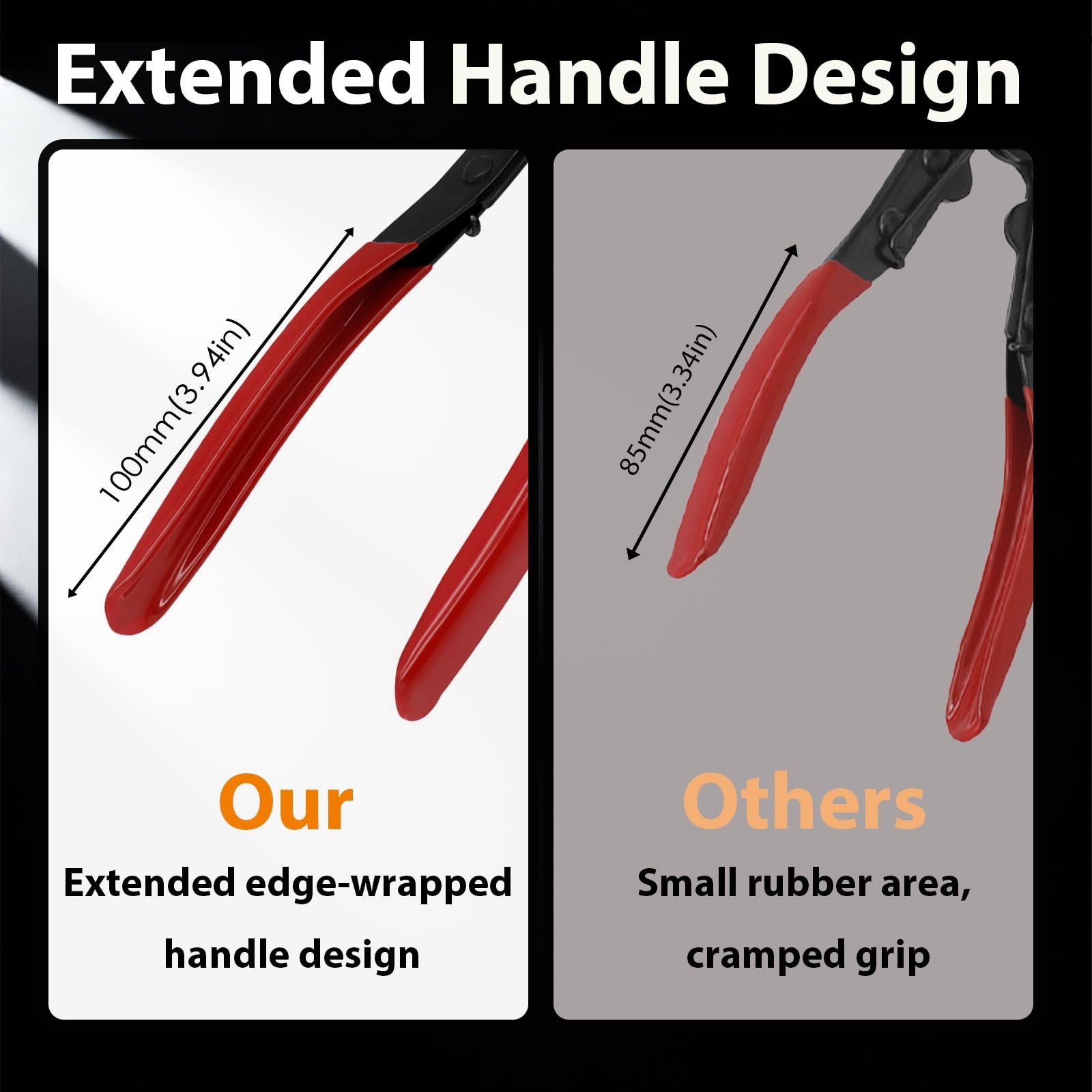 Car Panel Trim Removal Tool, Interior Clip Plier with Red Non-Slip Handle