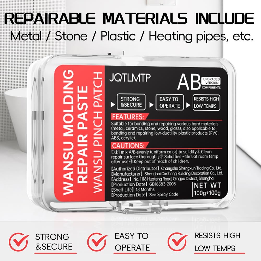 Epoxy Putty, 200g High Strength AB Two-Component - Fast Repair, Crack White