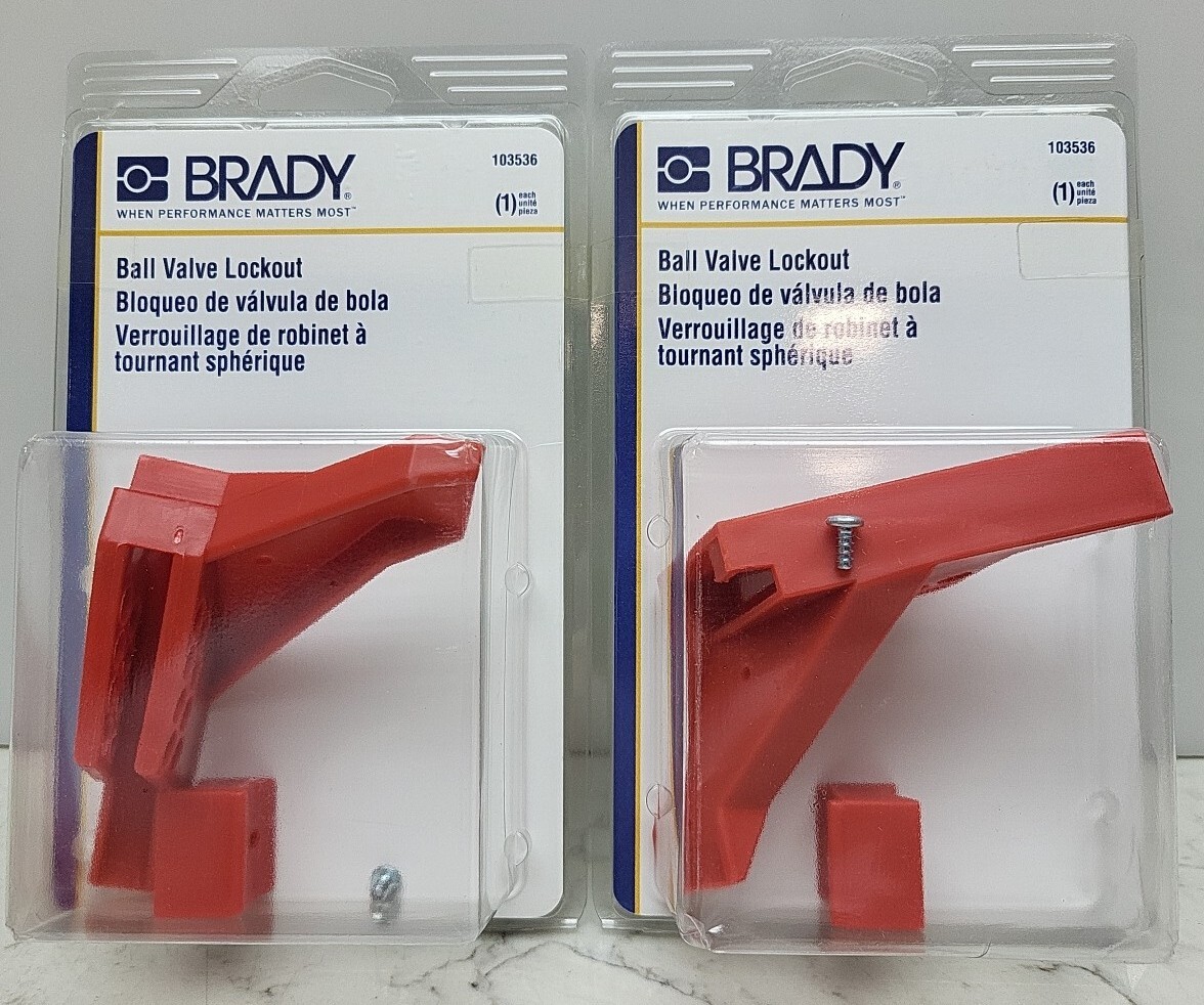 2 Pack Brady 103536 Small Ball Valve Lockout For Pipe Diameter Range 1/4" to 1"