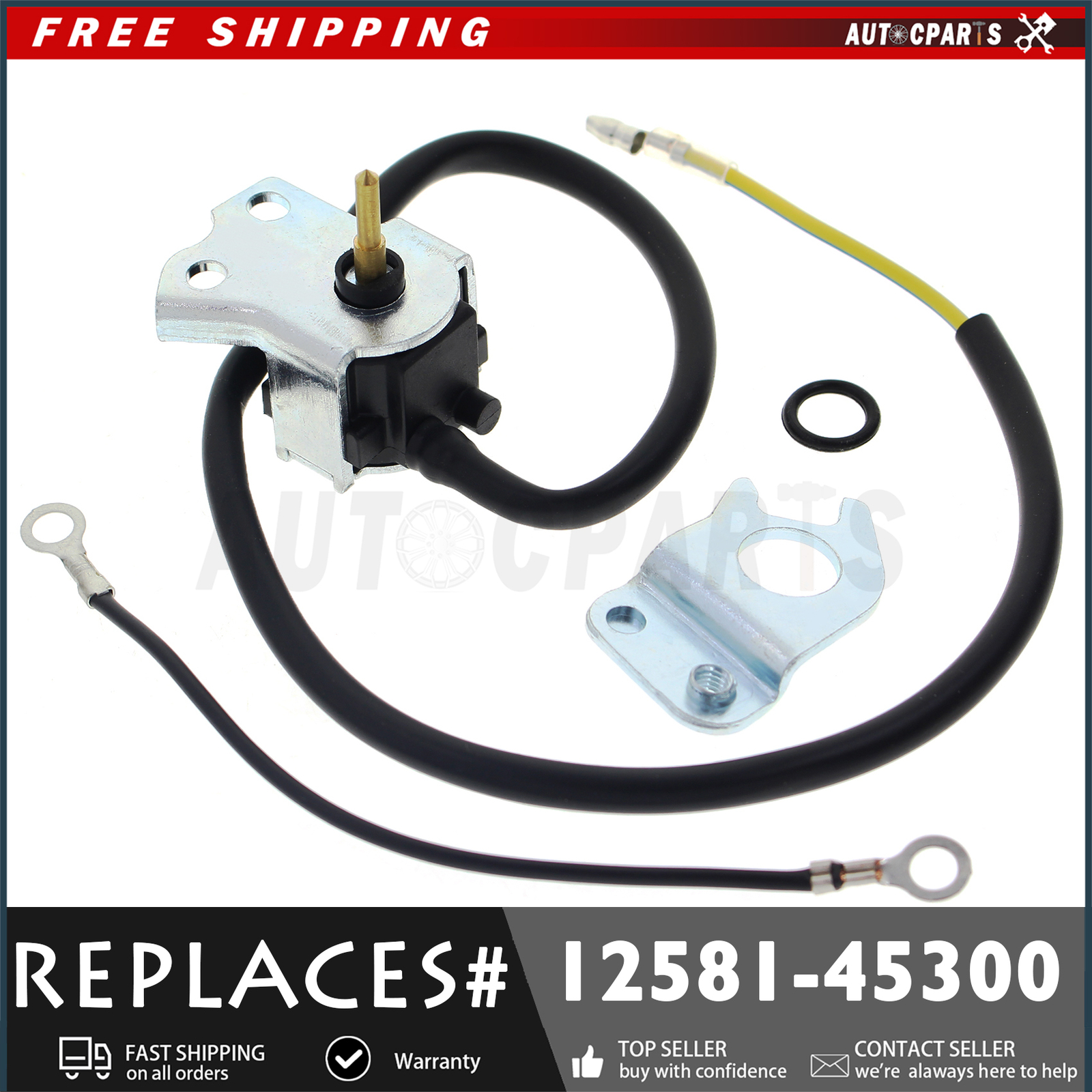 CARBURETOR GAS SHUTOFF VALVE SOLENOID FOR KUBOTA  WG600 WG750 WG752 12581-45300