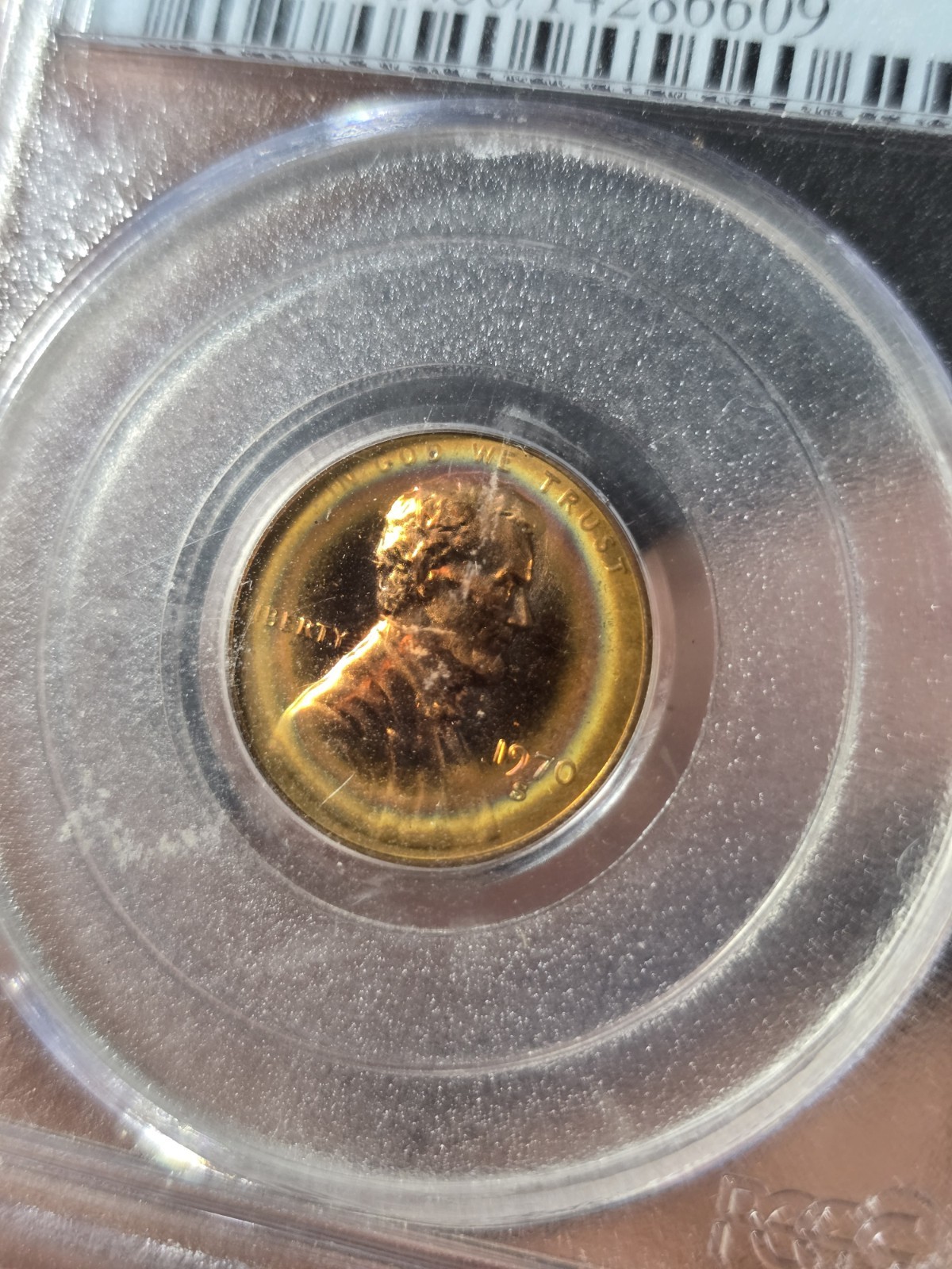 1970 S Lincoln Cent Large Date Target Toned