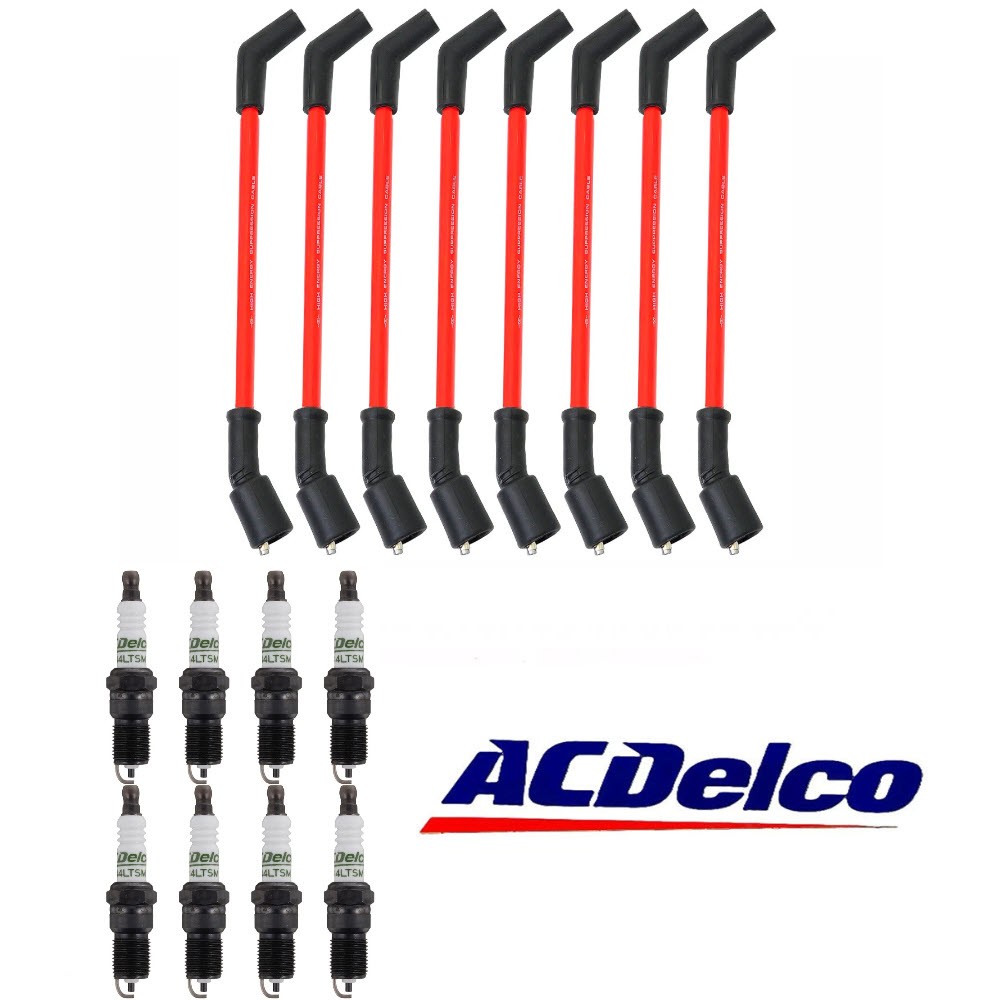 48322 Wires Set & OEM Spark Plugs Set For Chevy/GMC LS1 VORTEC 4.8L 5.3L 6.0L