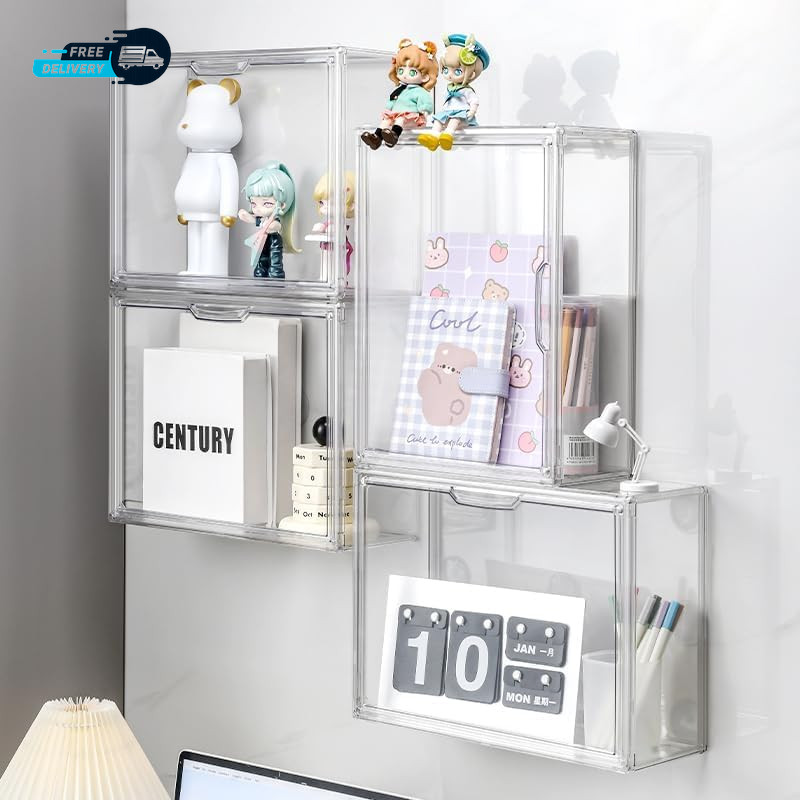 3 Tiers Clear Display Case for Figures Acrylic Storage Organizers Box