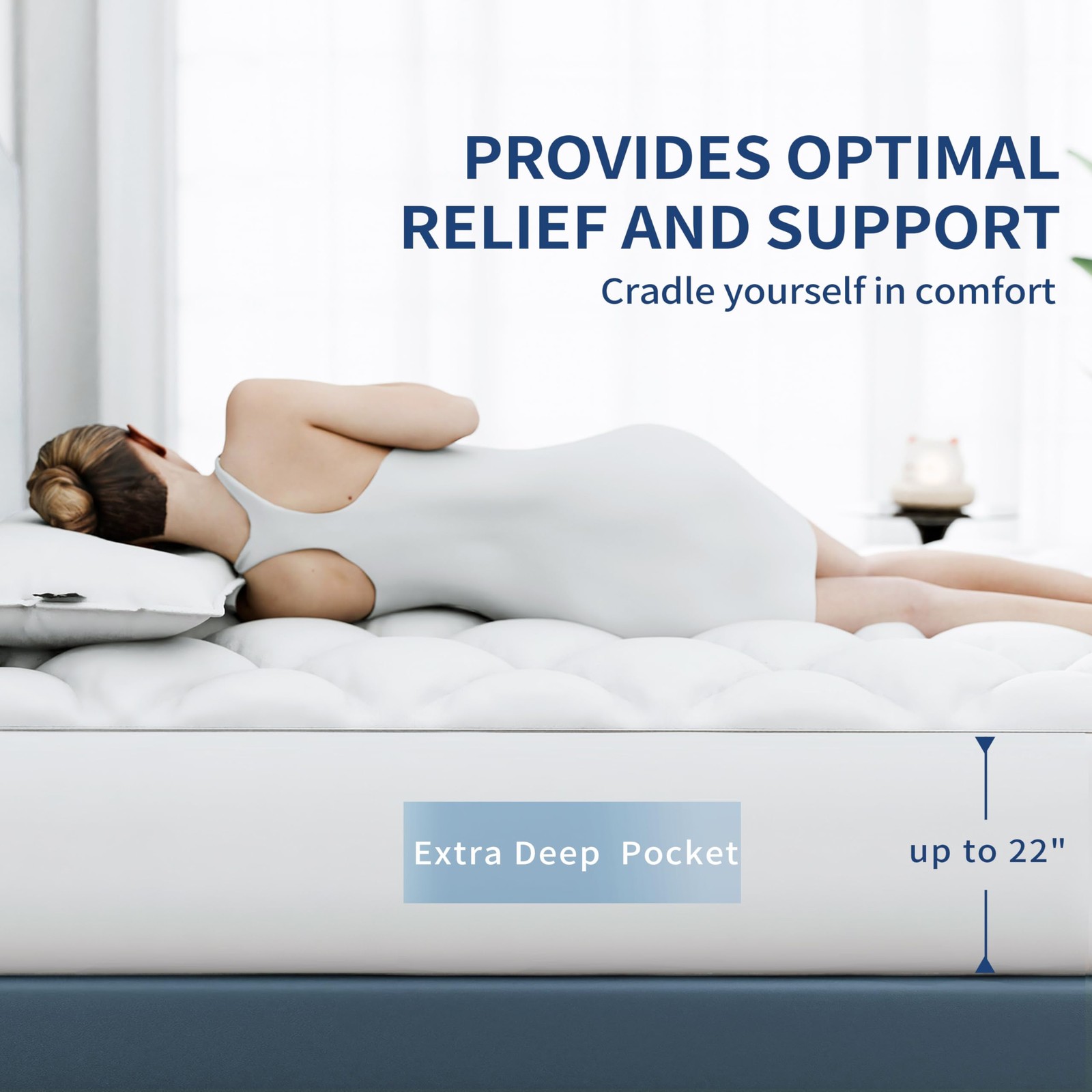 Sunflower California King Mattress Pad, King, Thick Version