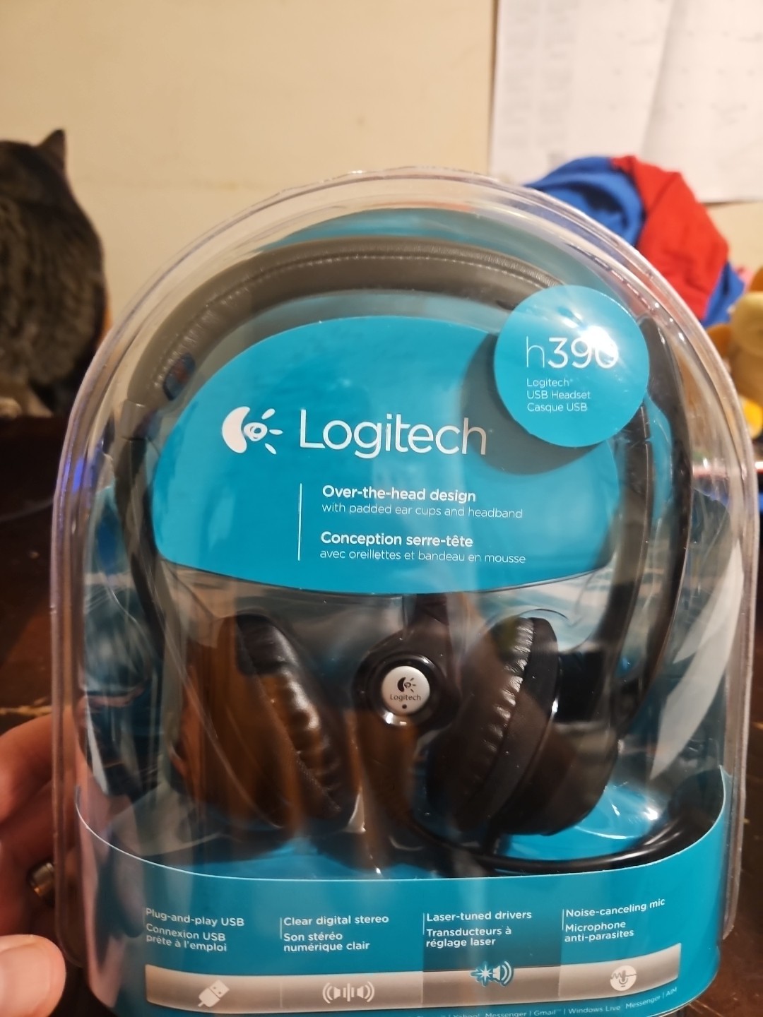 Logitech H390 Black Over the Ear USB Headset New