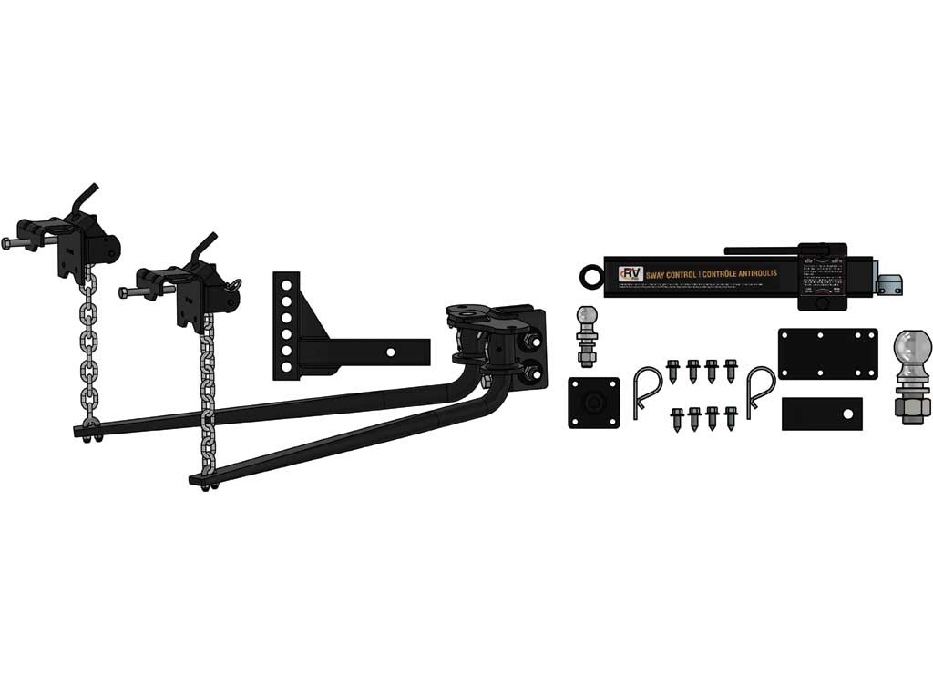 10K / 800LB Weight Distribution Hitch Kit | With Sway Control | Black