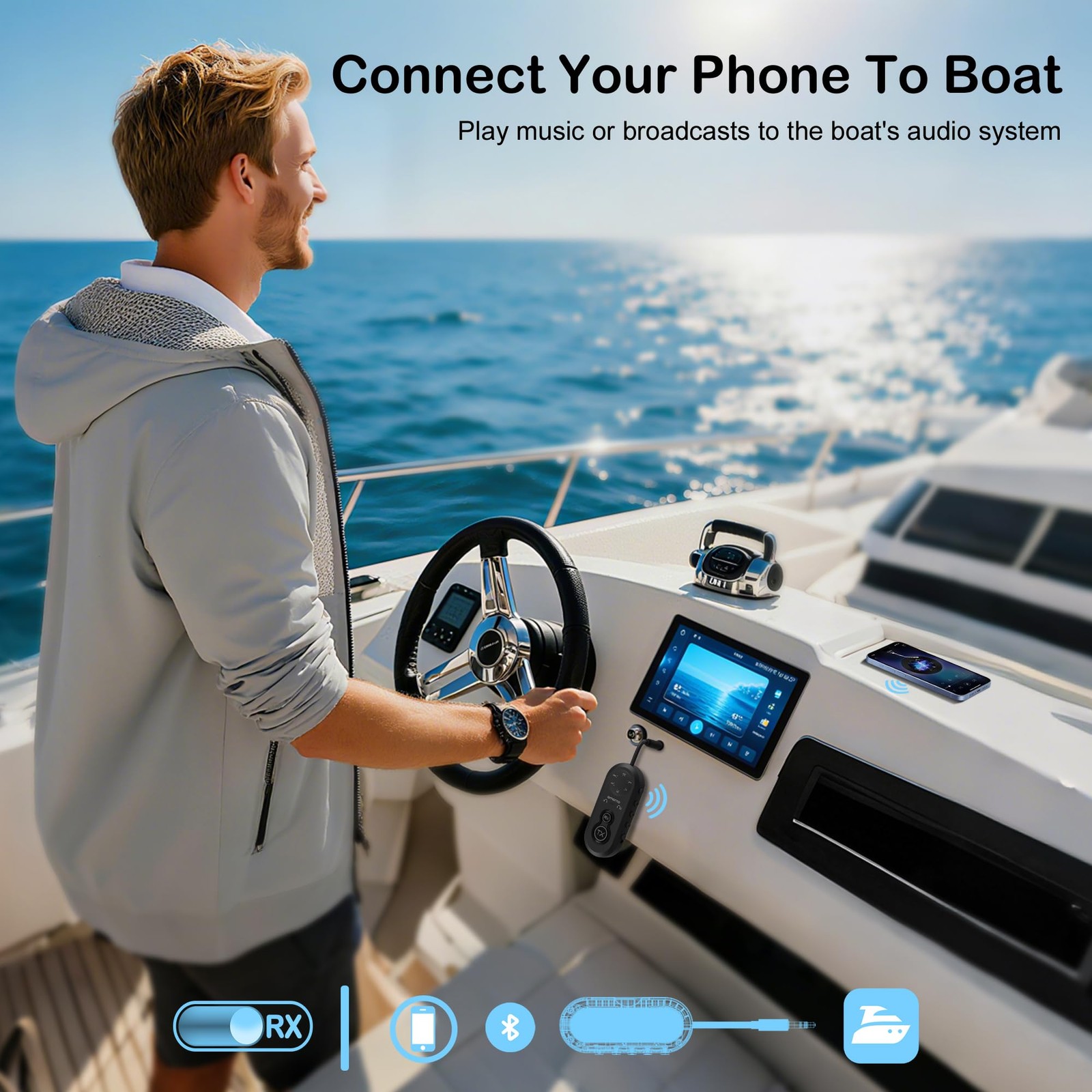 Bluetooth 5.4 Transmitter Receiver, 2 in One Airplane Audio Adapter with Low