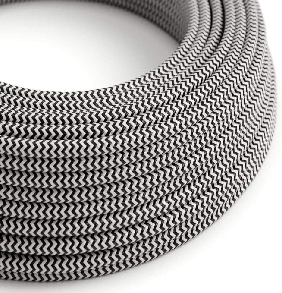 1m Vintage Fabric Braided Cable 3 Core 0.75mm² Round Electrical Flex Wire