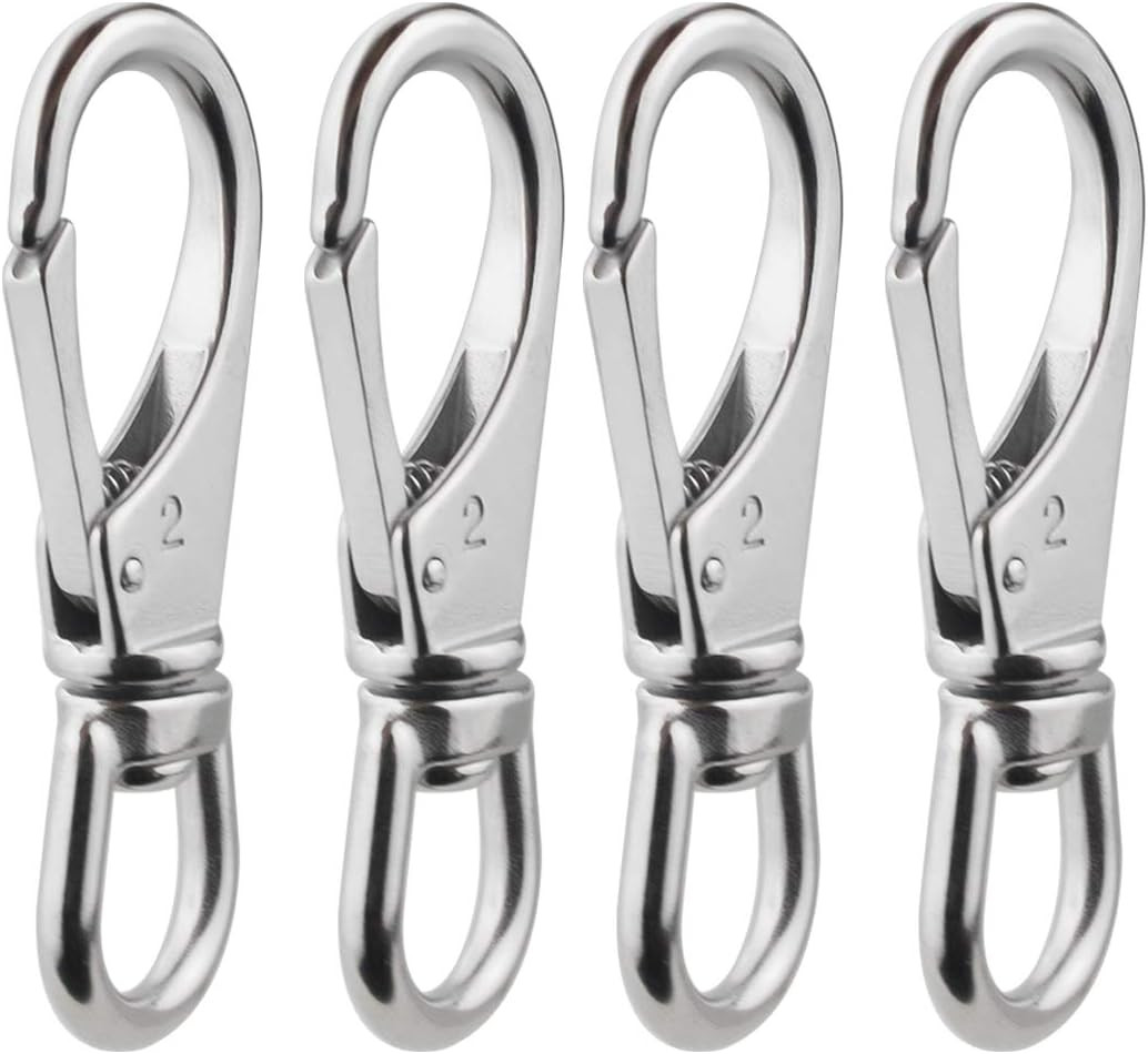 Stainless Steel Swivel Eye Snap Hooks (4 X 1-1/2 Inch) Scuba Diving Clips Univer