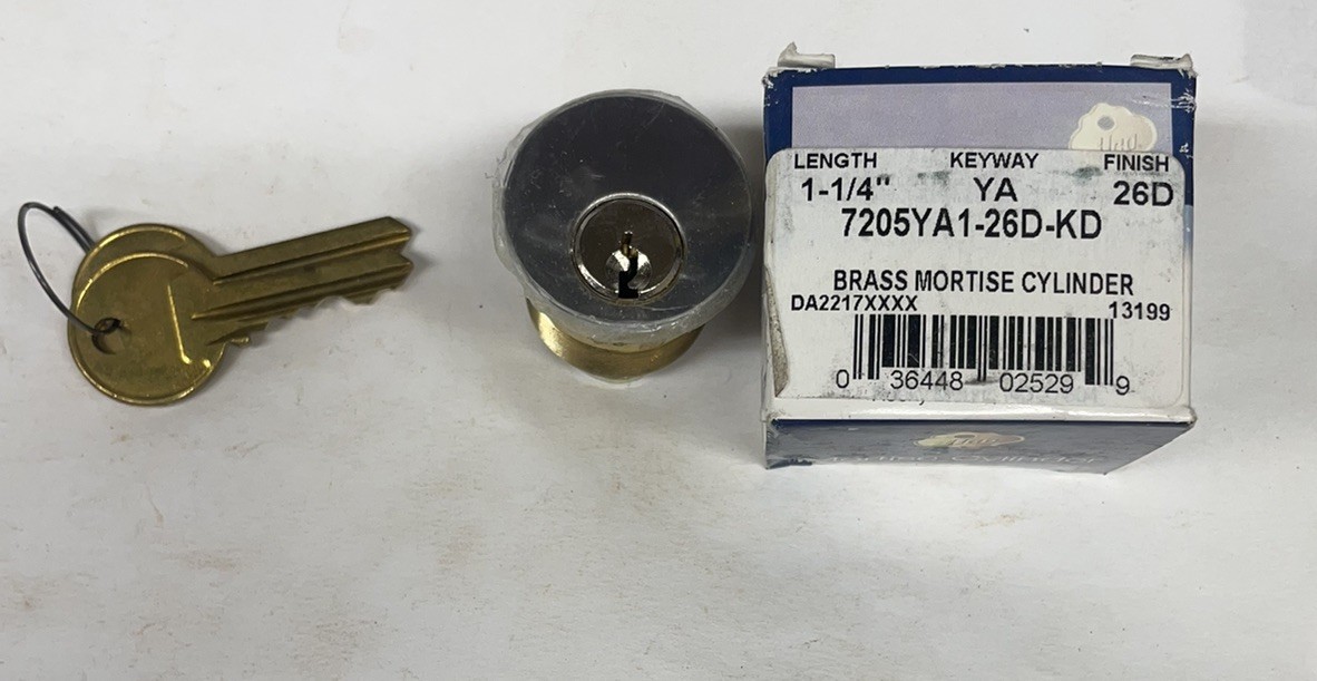 1 1/4” Mortise Cylinder Y1 Keyway 26d Finish Locksmith Rekey Replace New
