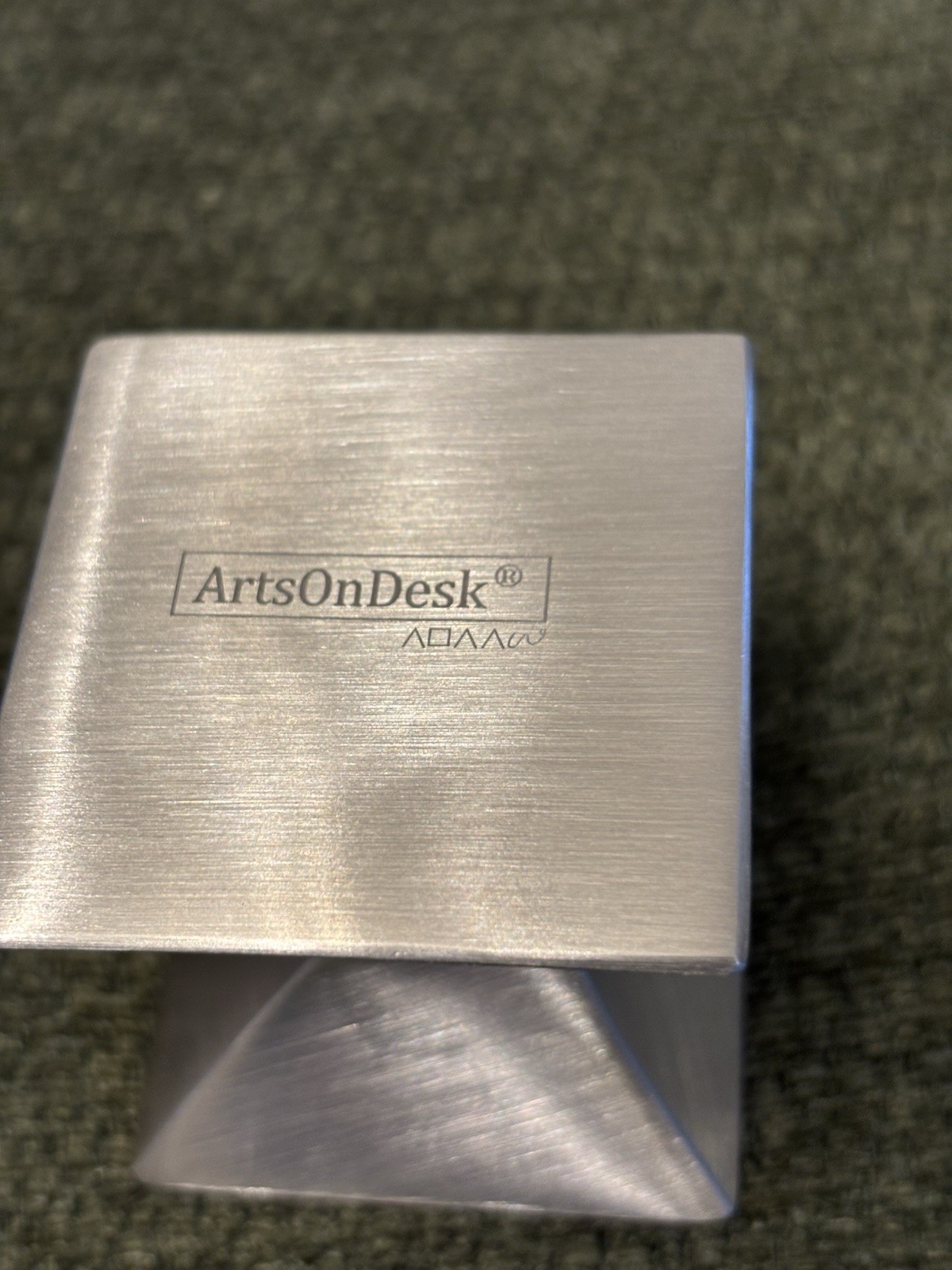 Arts On Desk Stainless Steel Sculpture~2”x2” Slick!