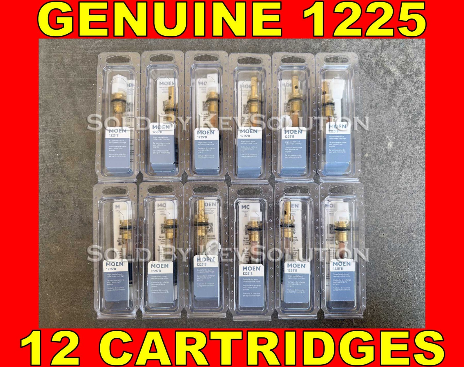 NEW! 12 GENUINE MOEN 1225 1225B Single Handle OEM Cartridge 12801 MADE IN USA!