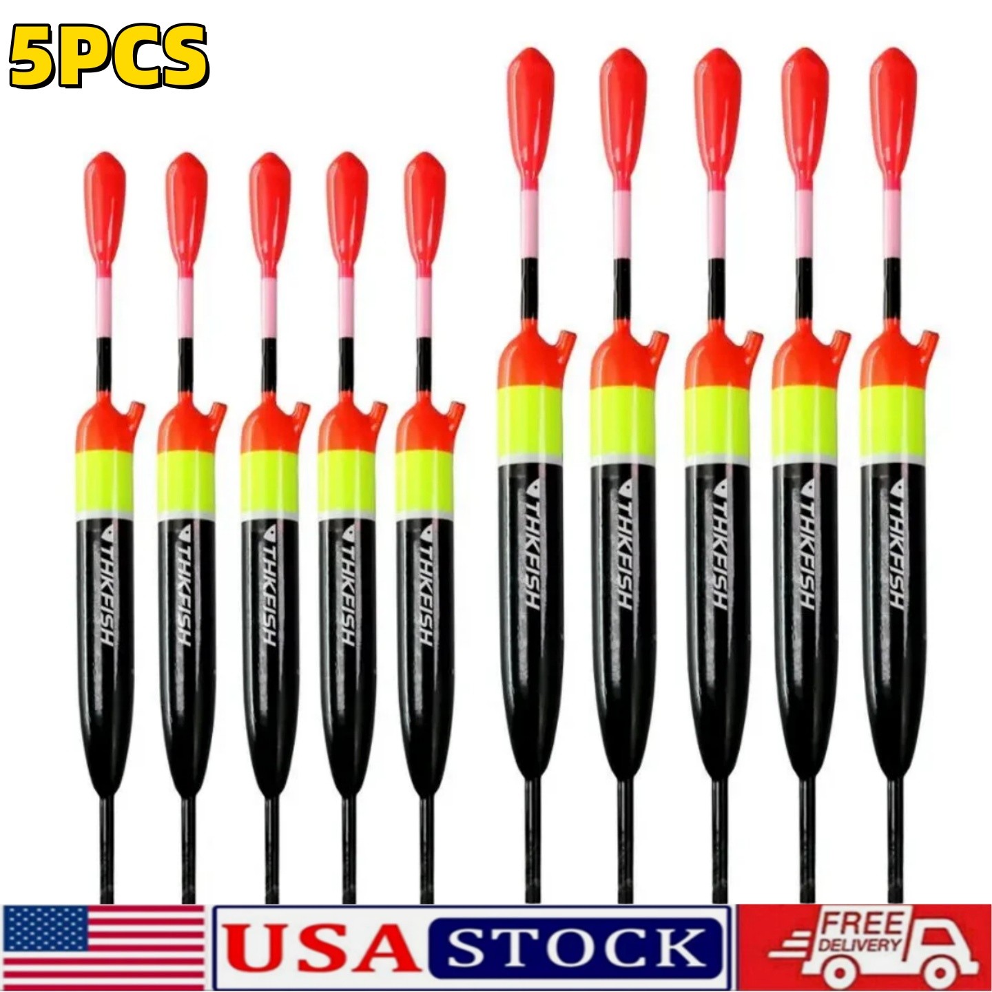 THKFISH 5X Fishing Floats Balsa Slip Bobbers for Fishing Fishing Floats Bobbers