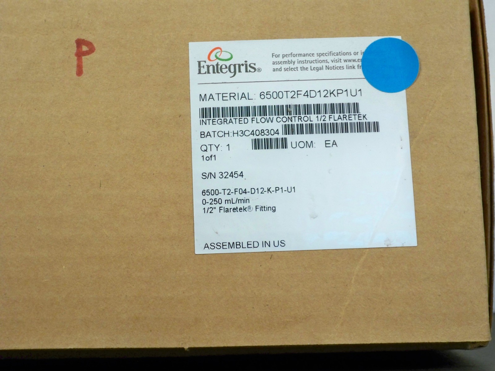 Entegris Integrated Flow Controller 6500T2F4D12KP1U1