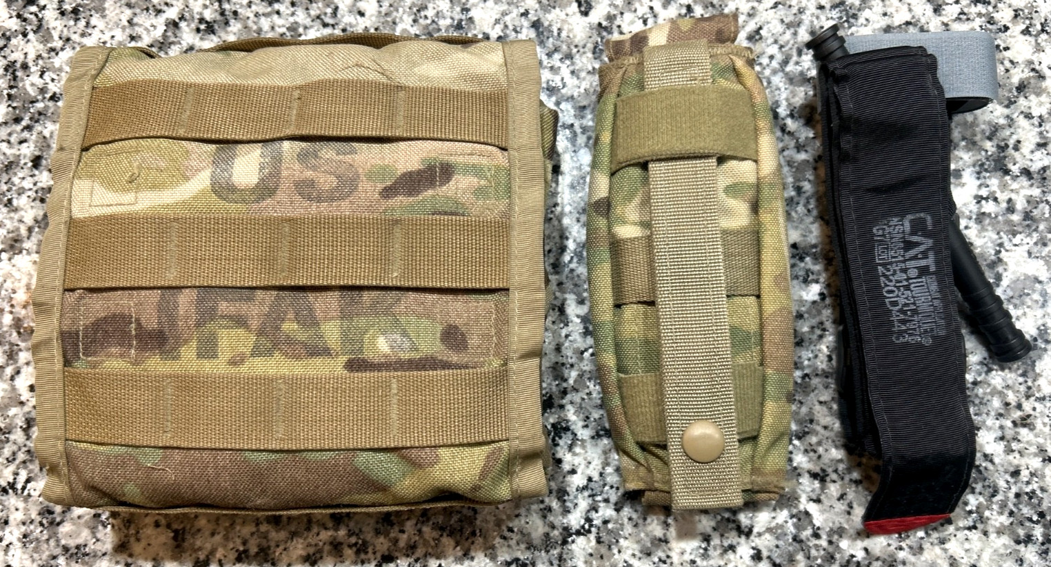 Original USGI OCP IFAKII First Aid Kit & One CAT 7 Red Tip Tourniquet & Pouch