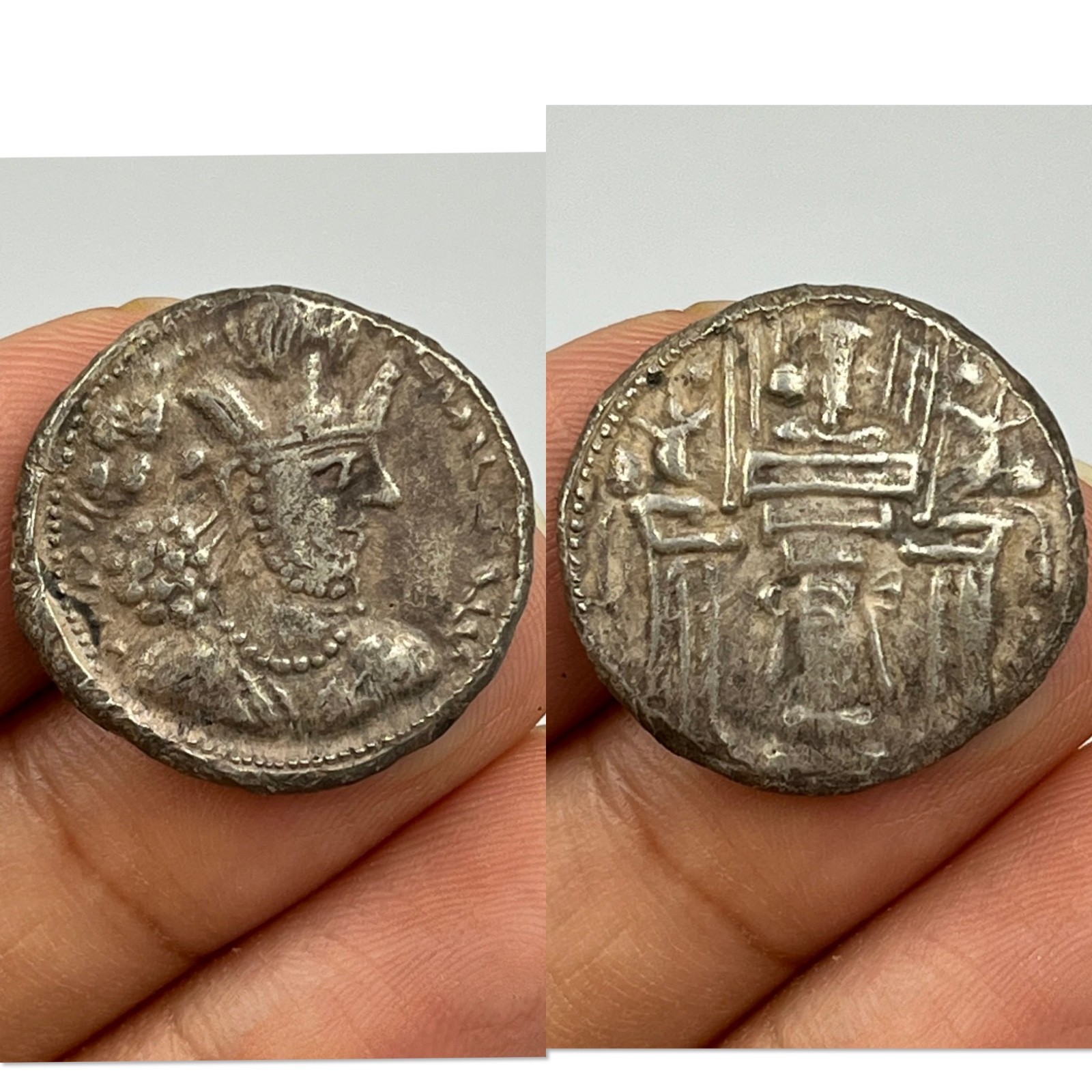 Collectible Ancient Kushan Empire King Kanishka l Solid Silver Coin