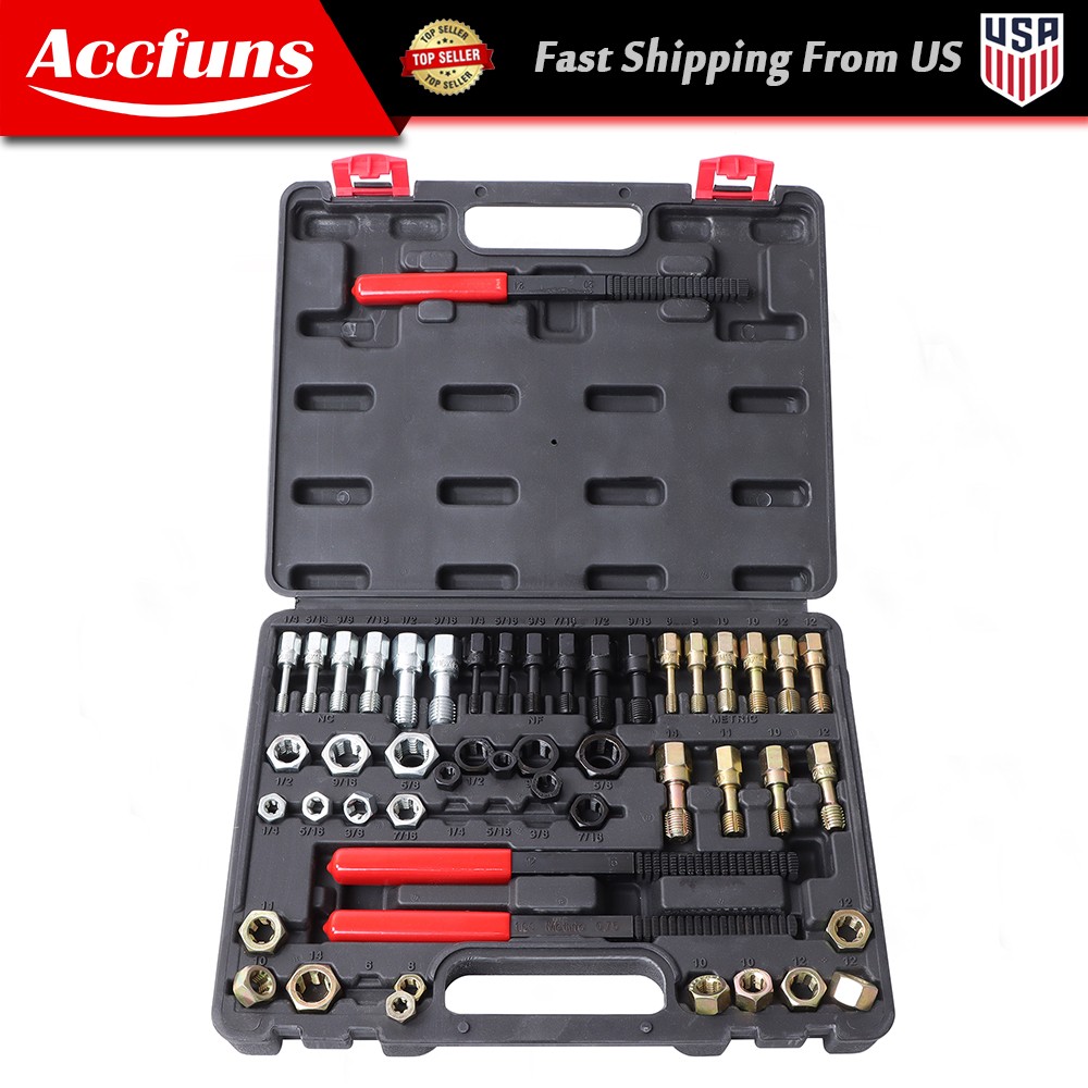 49Pcs Thread Repair Tool Set UNC UNF Metric Thread Restorer Tool Rethreading