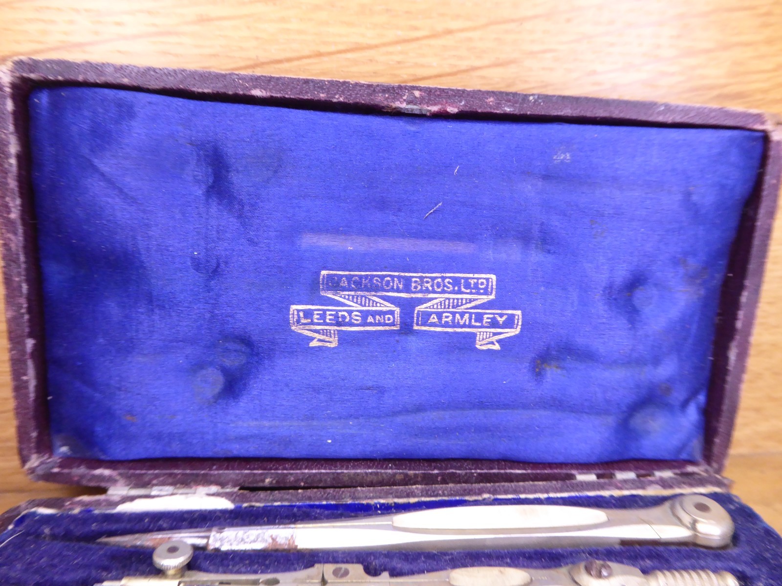 Antique Jackson Bros Drawing Set / Geometry Set .Cased Jackson Bros Compass set