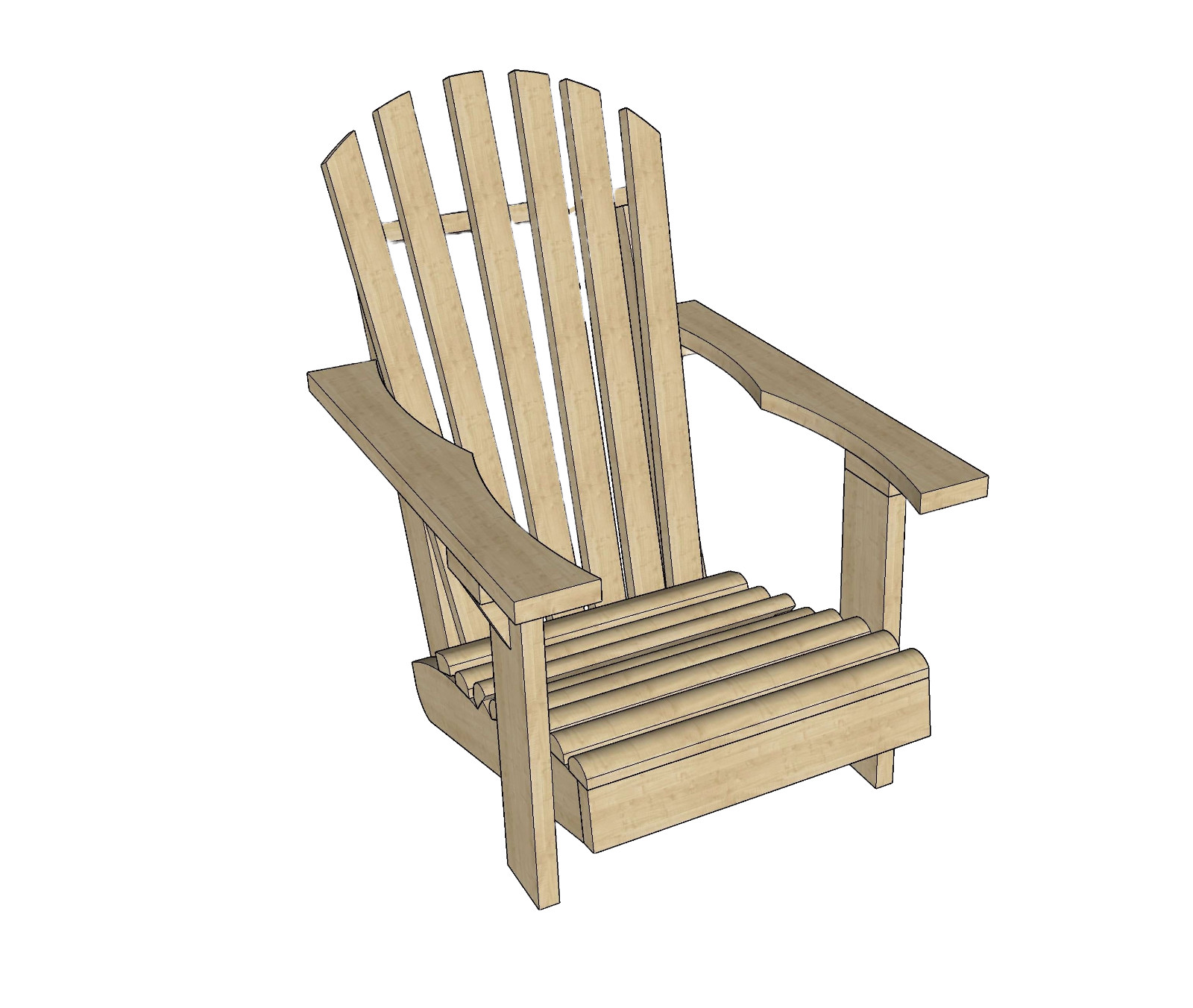 DIY Adirondack Chair Woodworking Plans with Cutlist and Assembly Steps