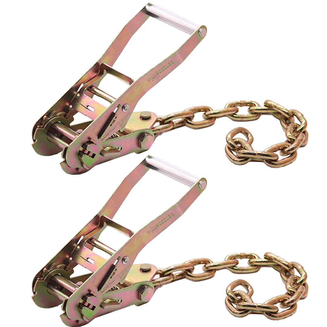 BXR Ratchet 5/16 Chain Extension 1.5 feet Tie Down Towing Tie Down- 2 Pack