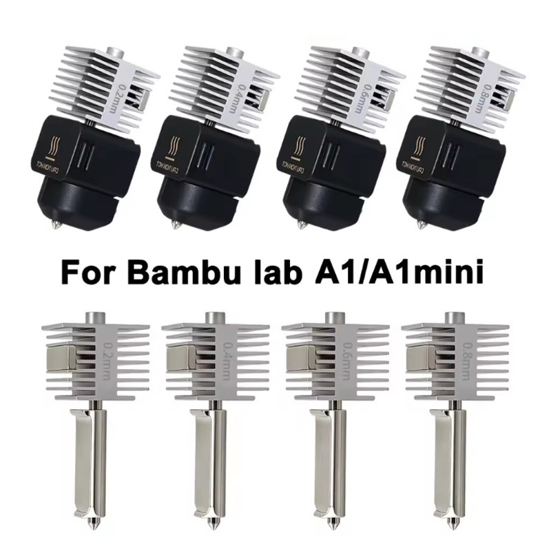 Upgraded Hotend Kit For Bamb Lab A1/A1Mini Hotend 0.2-0.8mm Harden steel Nozzle