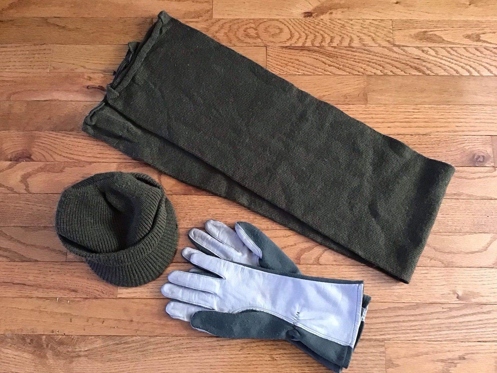 Original USGI Military Issue Hat Scarf Gloves Set Lot Of 3
