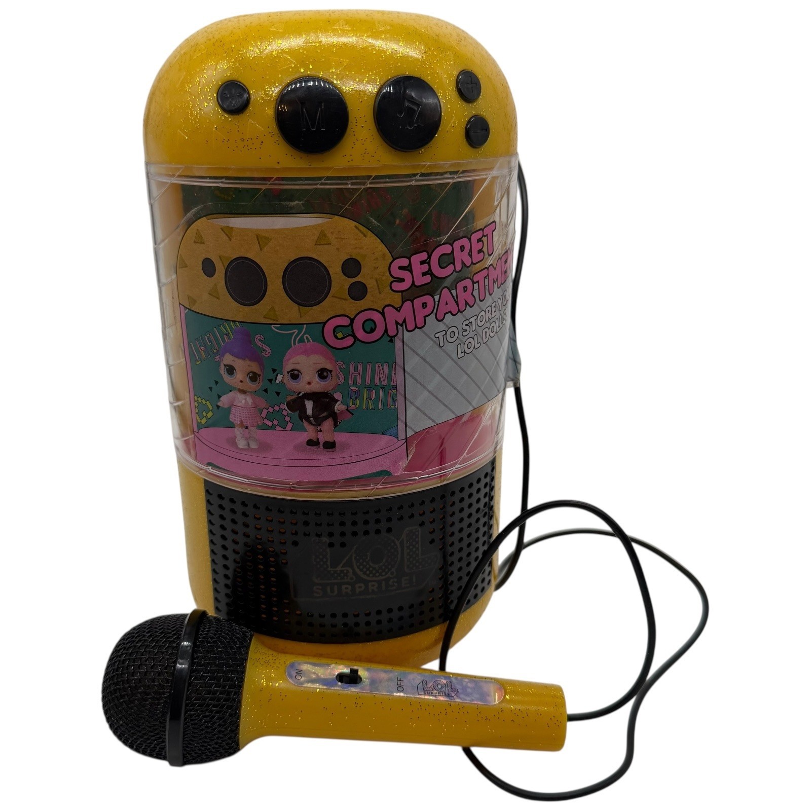 LOL Surprise Glitter Speaker Toy with Microphone Secret Compartment Yellow