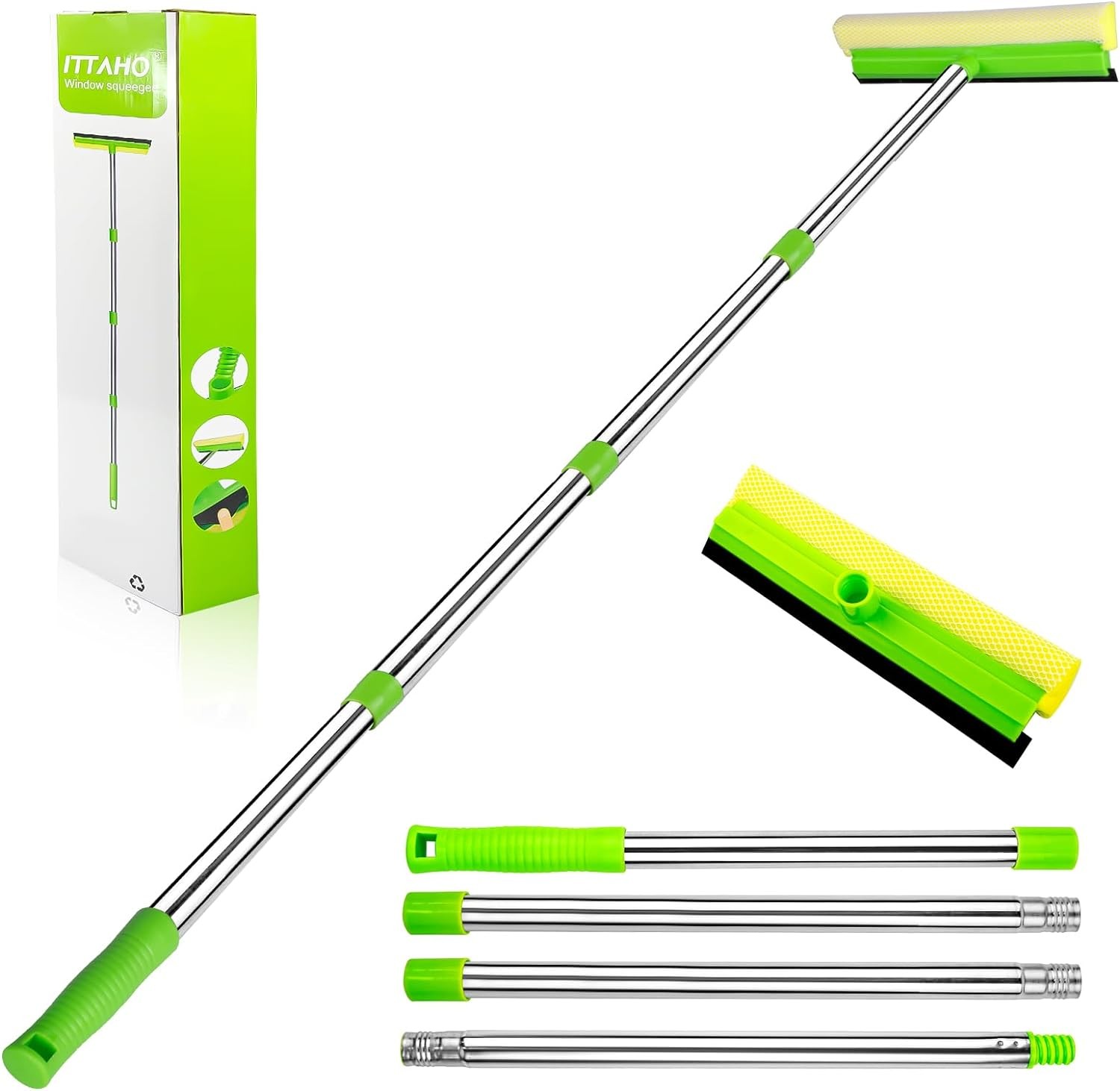 Window Squeegee, Squeegee for Window Cleaning, 2 in 1 Squeegee Window Cleaner