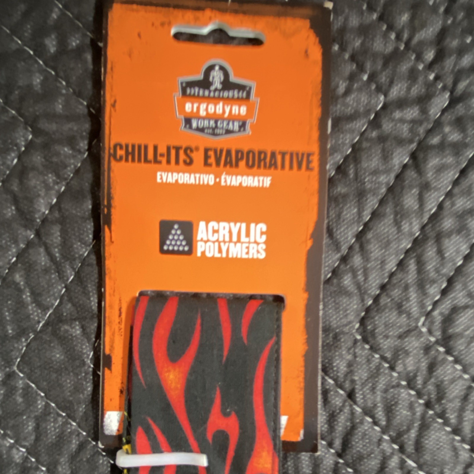 Ergodyne Chill-Its Evaporative Cooling Headwear Acrylic Flame Black Red Yellow