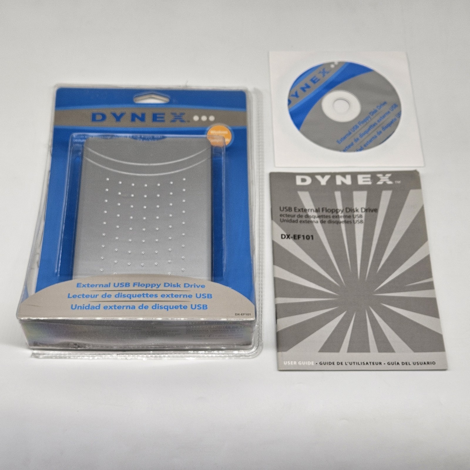 Dynex DX-EF101 3.5" External USB Floppy Disk Drive NEW Ooen Box W/ Instructions